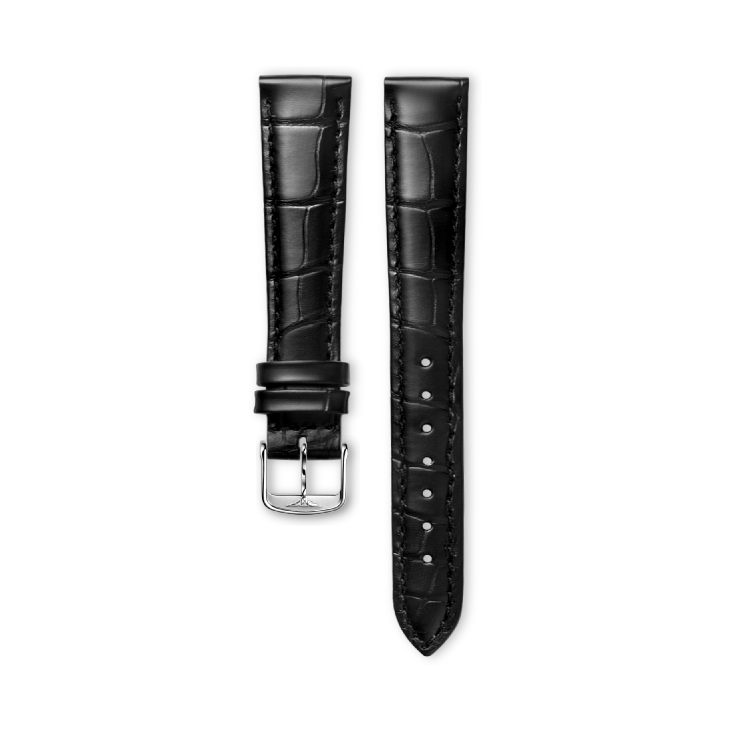 Longines Semi matt black alligator strap - L682146343 & L649101652