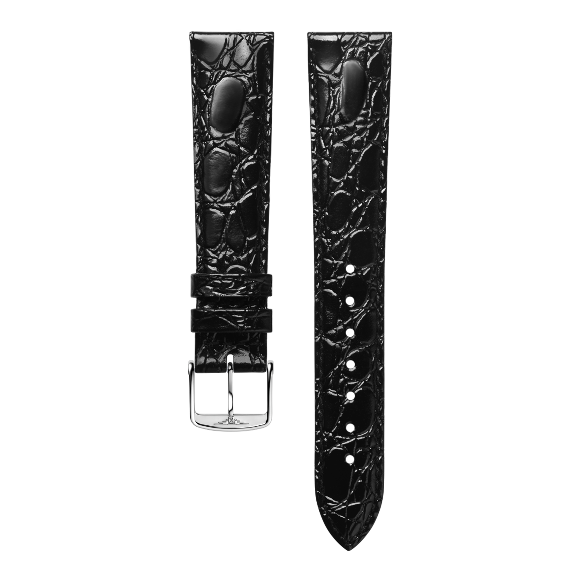 Amazon.co.jp: Longines 18mm ブラックレザー メンズ 交換用時計