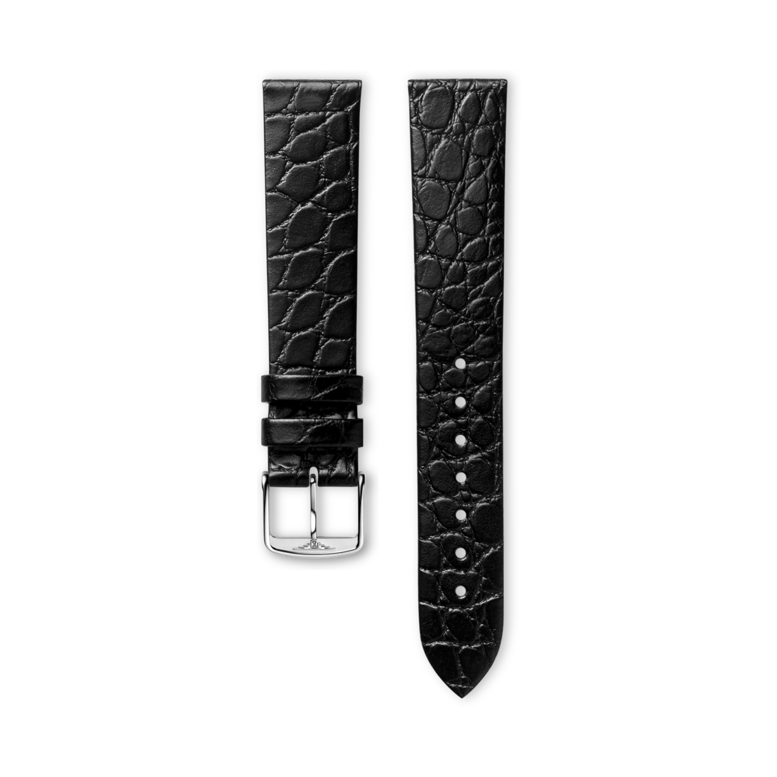 Longines Czarny pasek ze skóry cielęcej w półmacie - 18.00 - Skóra - L682110778 - Strap with buckle