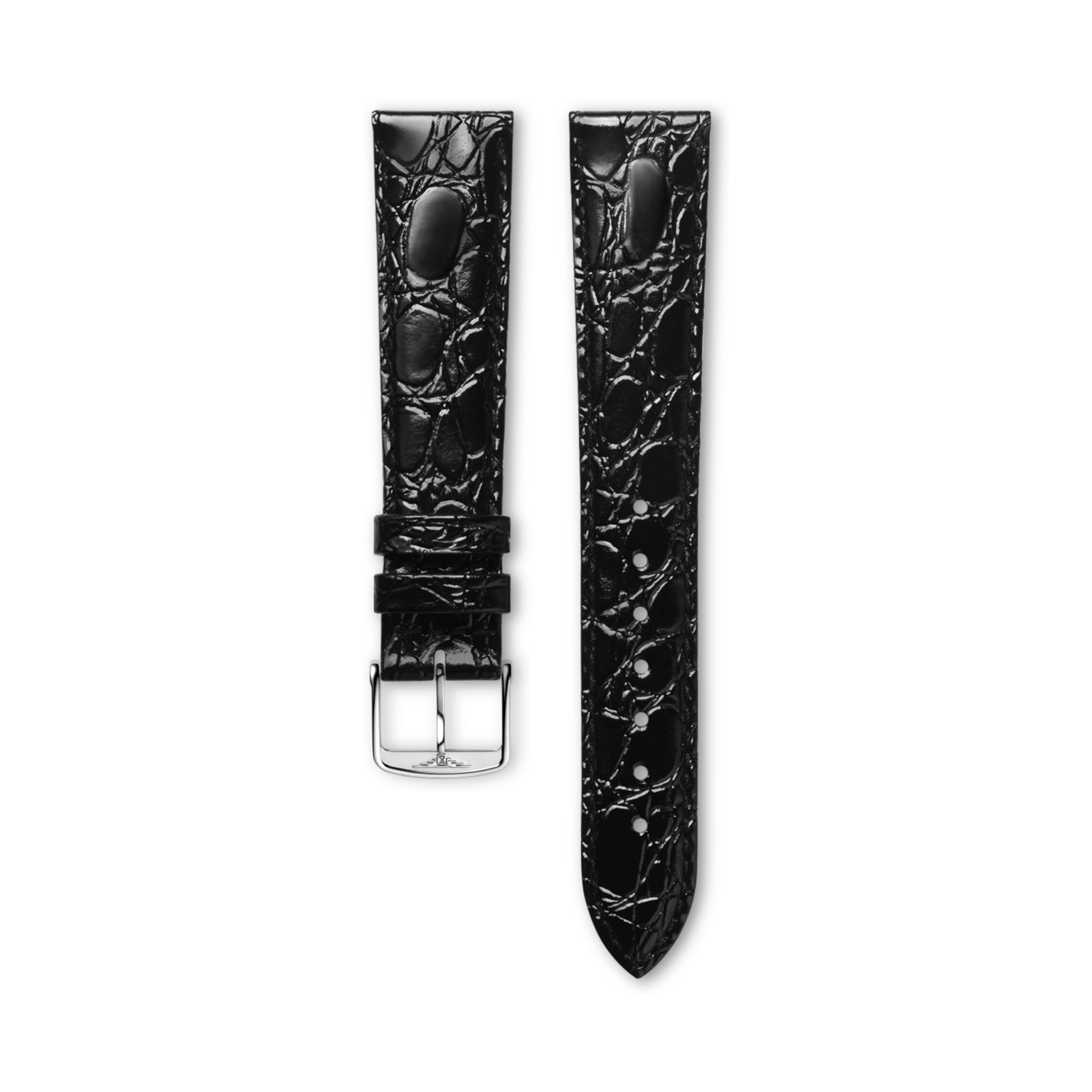 Longines Czarny pasek ze skóry cielęcej w półmacie - 19.00 - Skóra - L682117528 - Strap with buckle