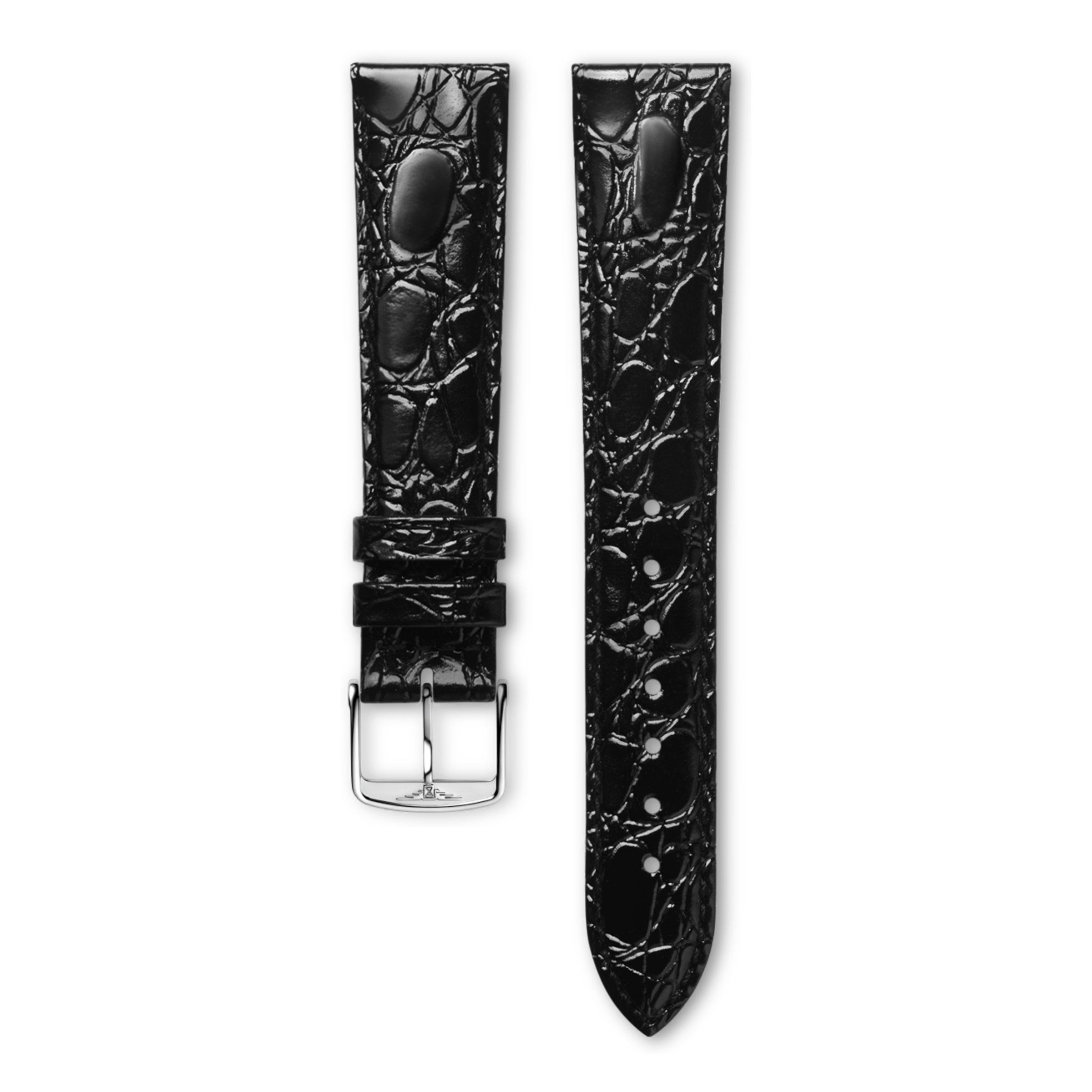Semi matt black calf leather strap