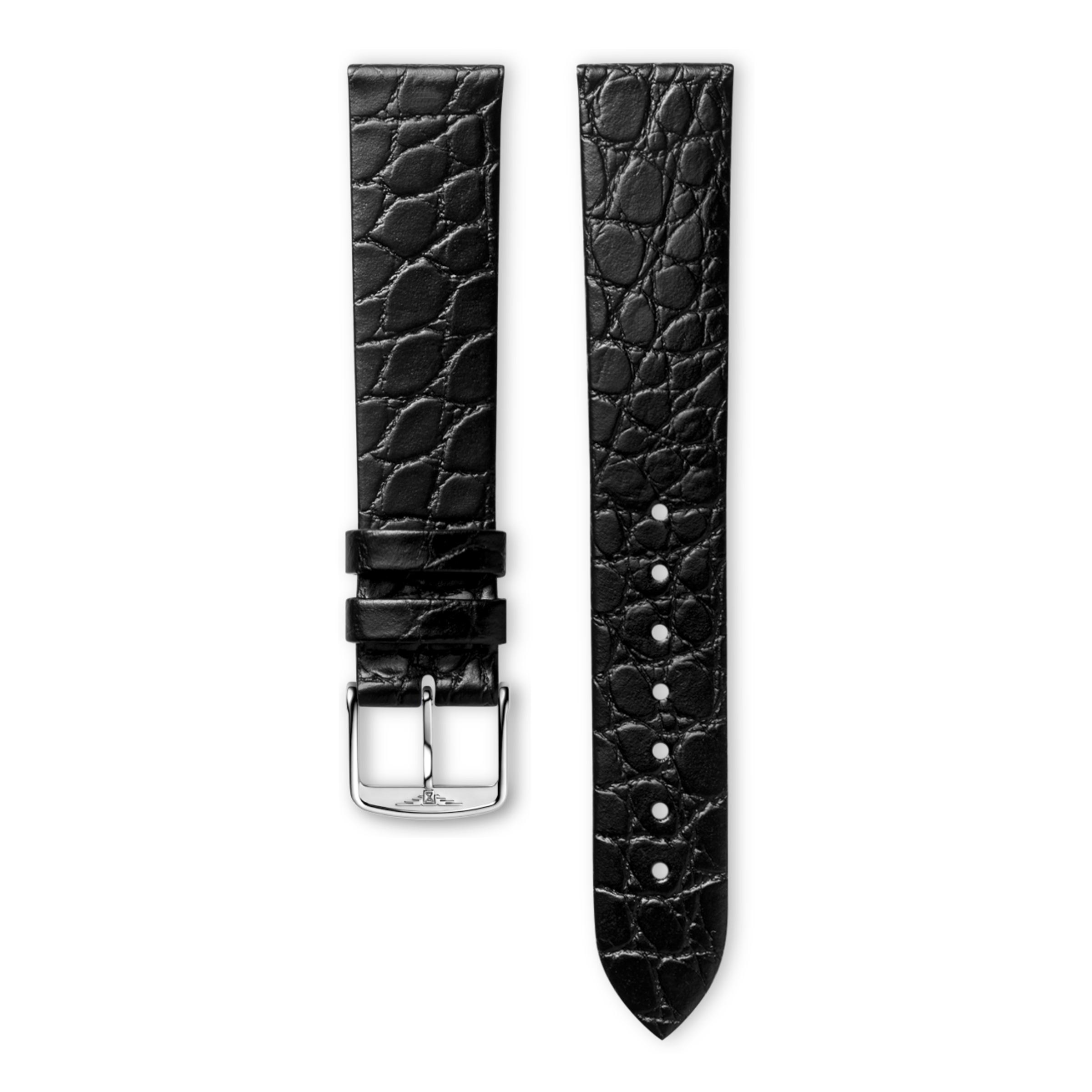 Semi matt black calf leather strap