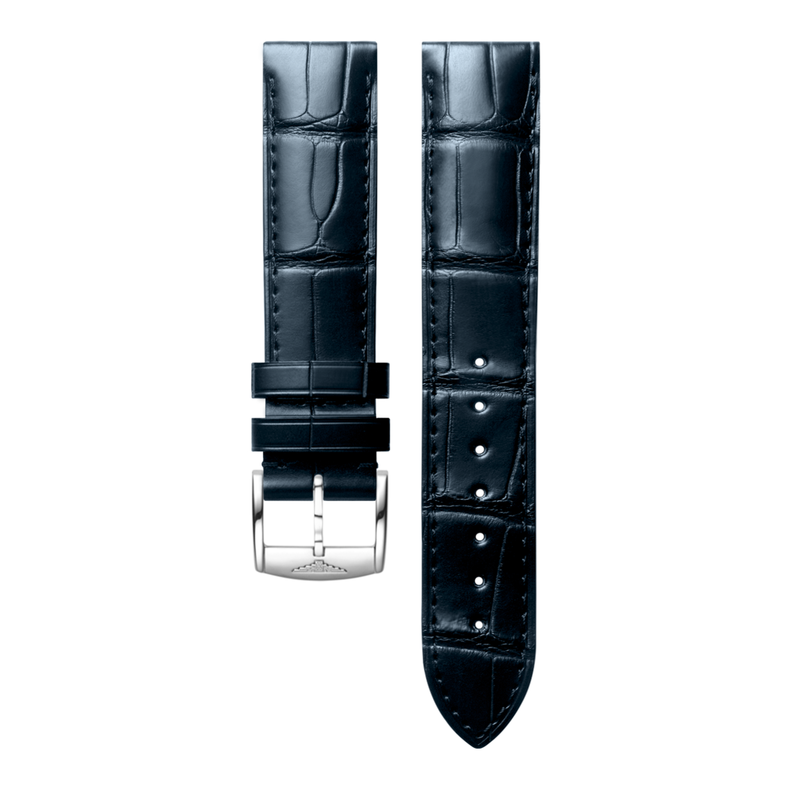 Halbmattes blaues Alligatorlederarmband