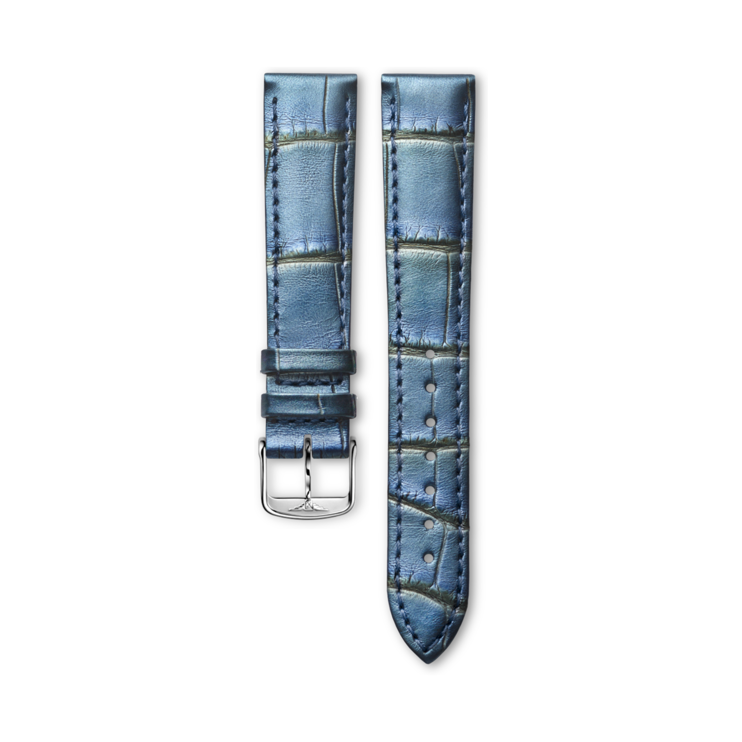 Longines Halbmattes blaues Alligatorlederarmband Strap - CL682170719