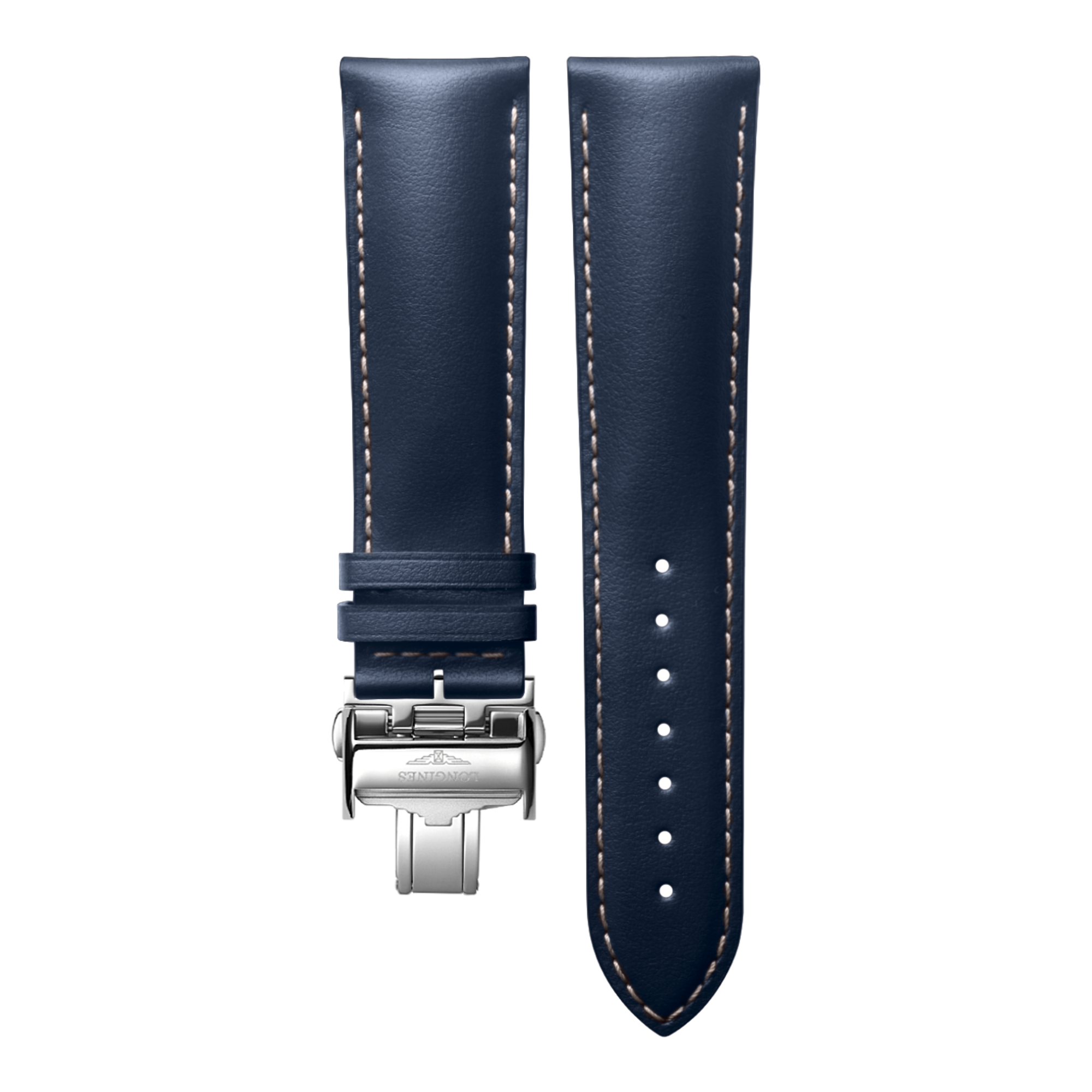 クールな価格でホットなピック Semi Matt Blue Calf Leather Strap L682159961, Conquest 下着・アンダーウェア