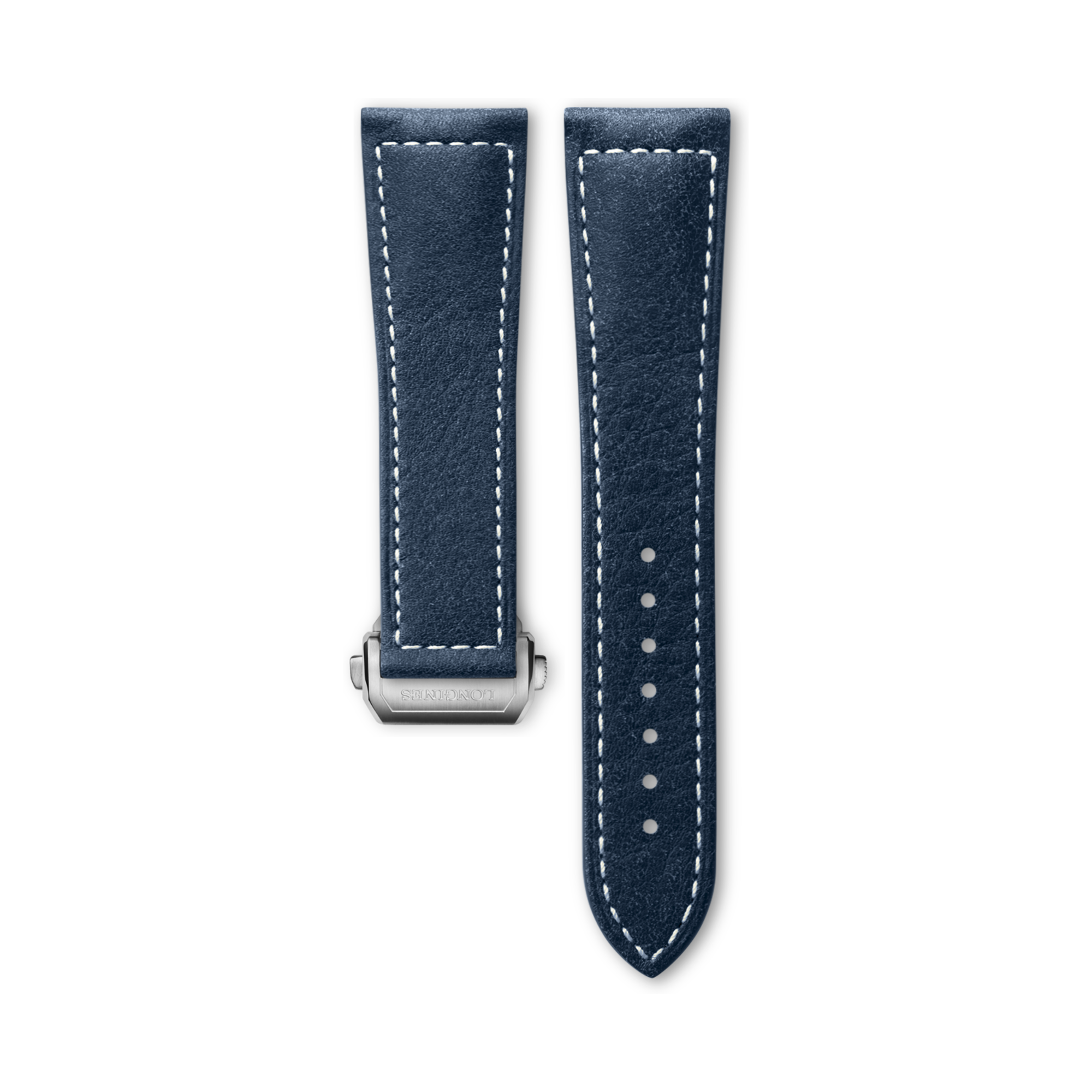 Semi Matt Blue Calf Leather Strap CL682165905, 22mm, LONGINES