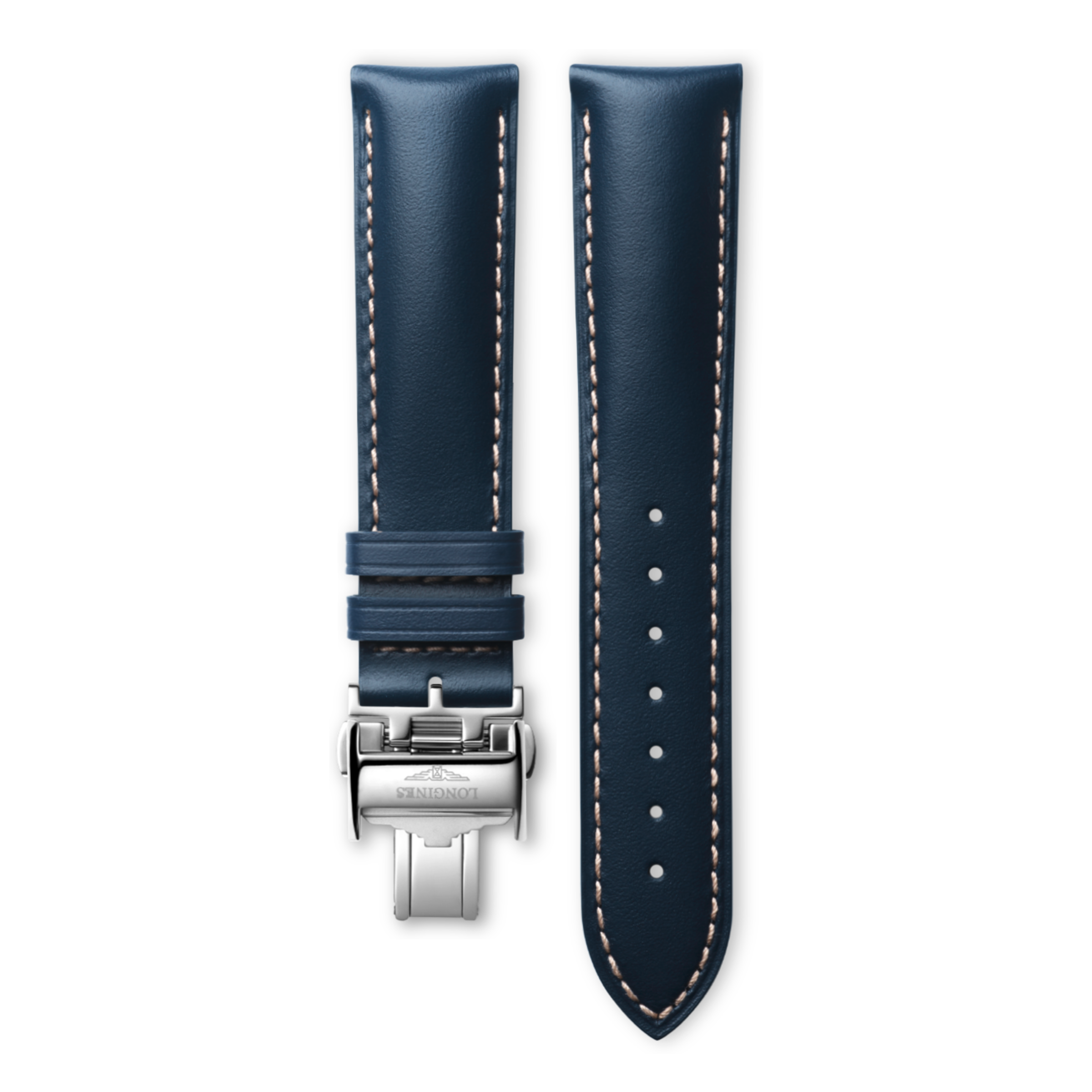 Longines Semi matt blue calf leather strap Strap - L682159971 & L639119706