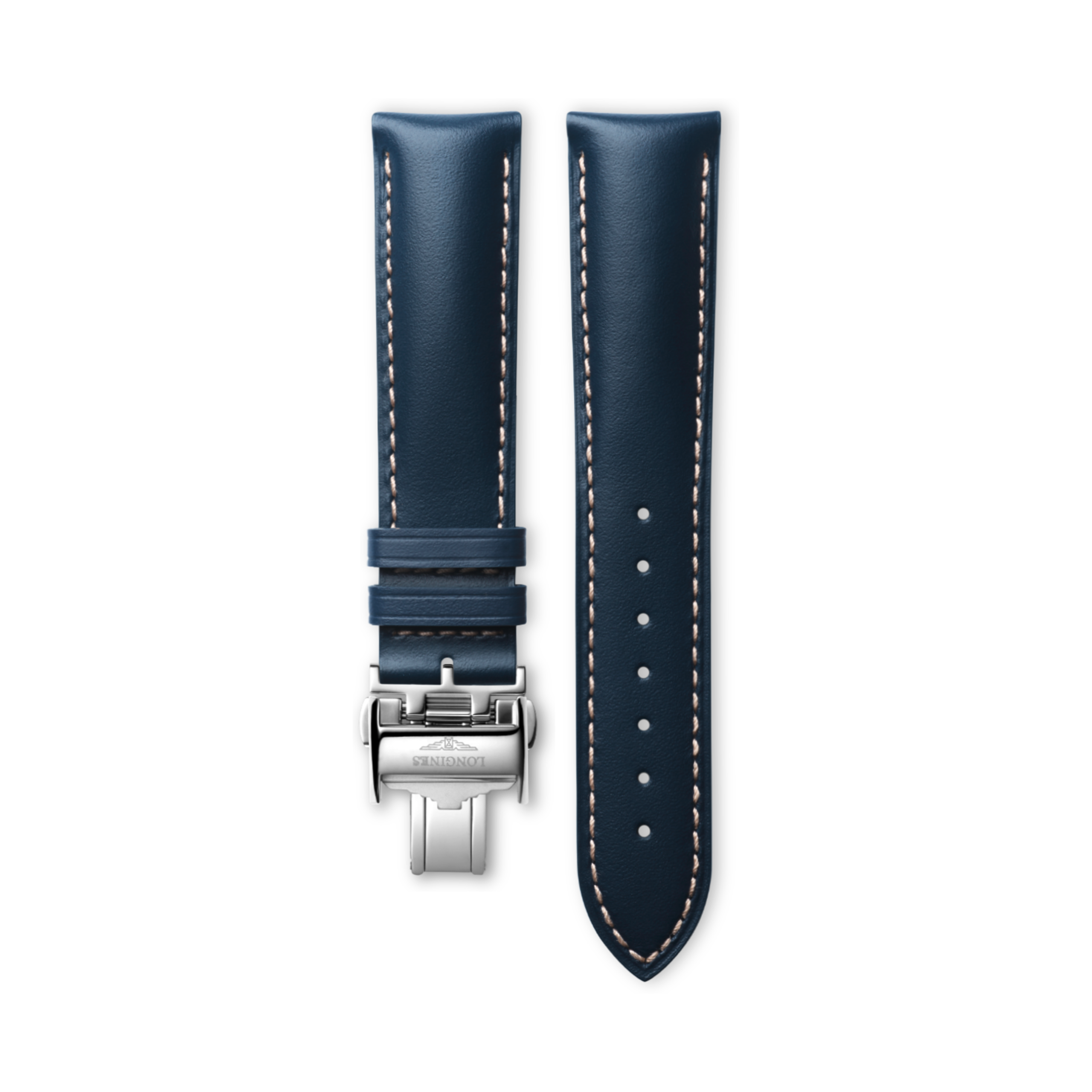 Longines Semi matt blue calf leather strap - L682159971 & L639119706