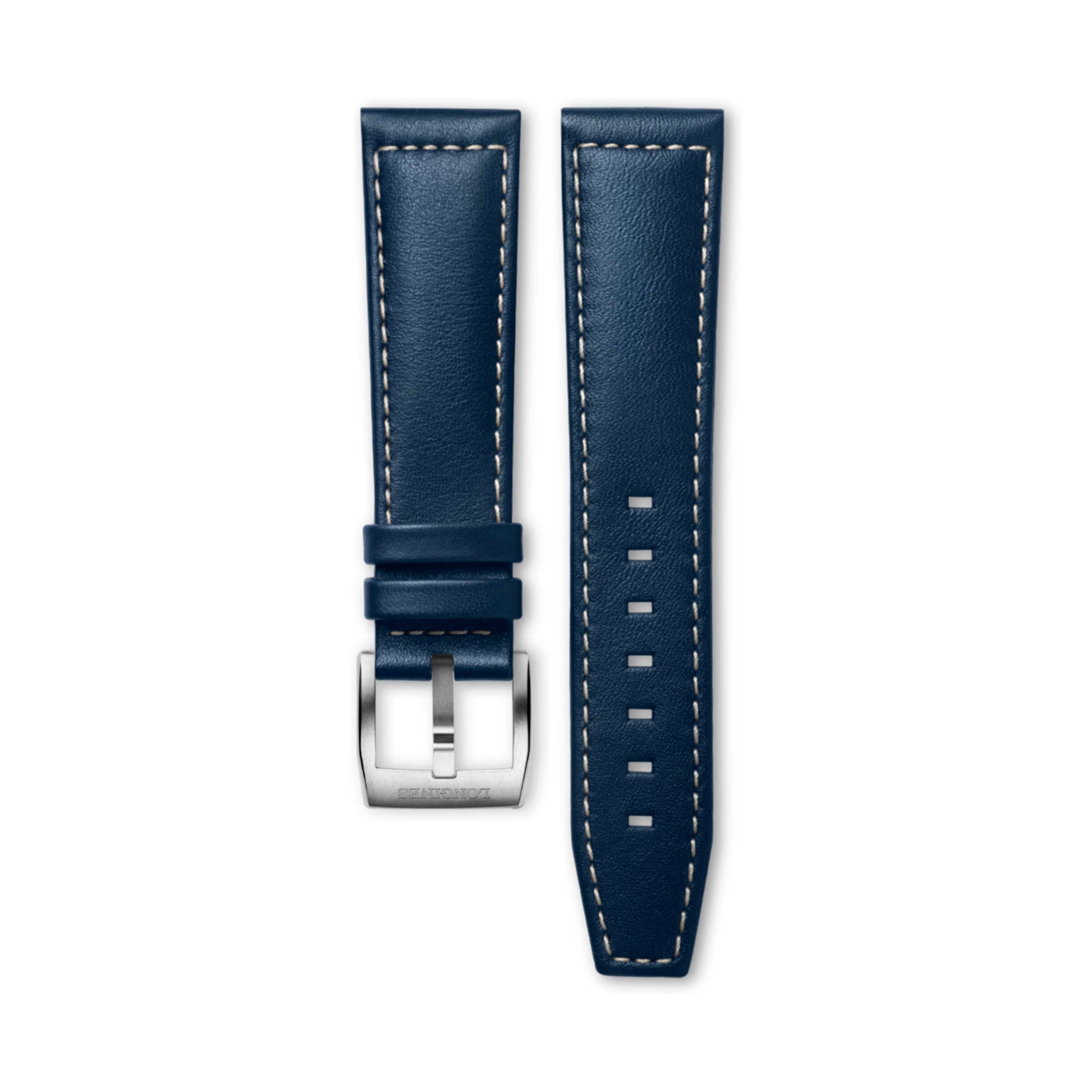 Longines Semi matt blue calf leather strap - L682160147 & L649159682