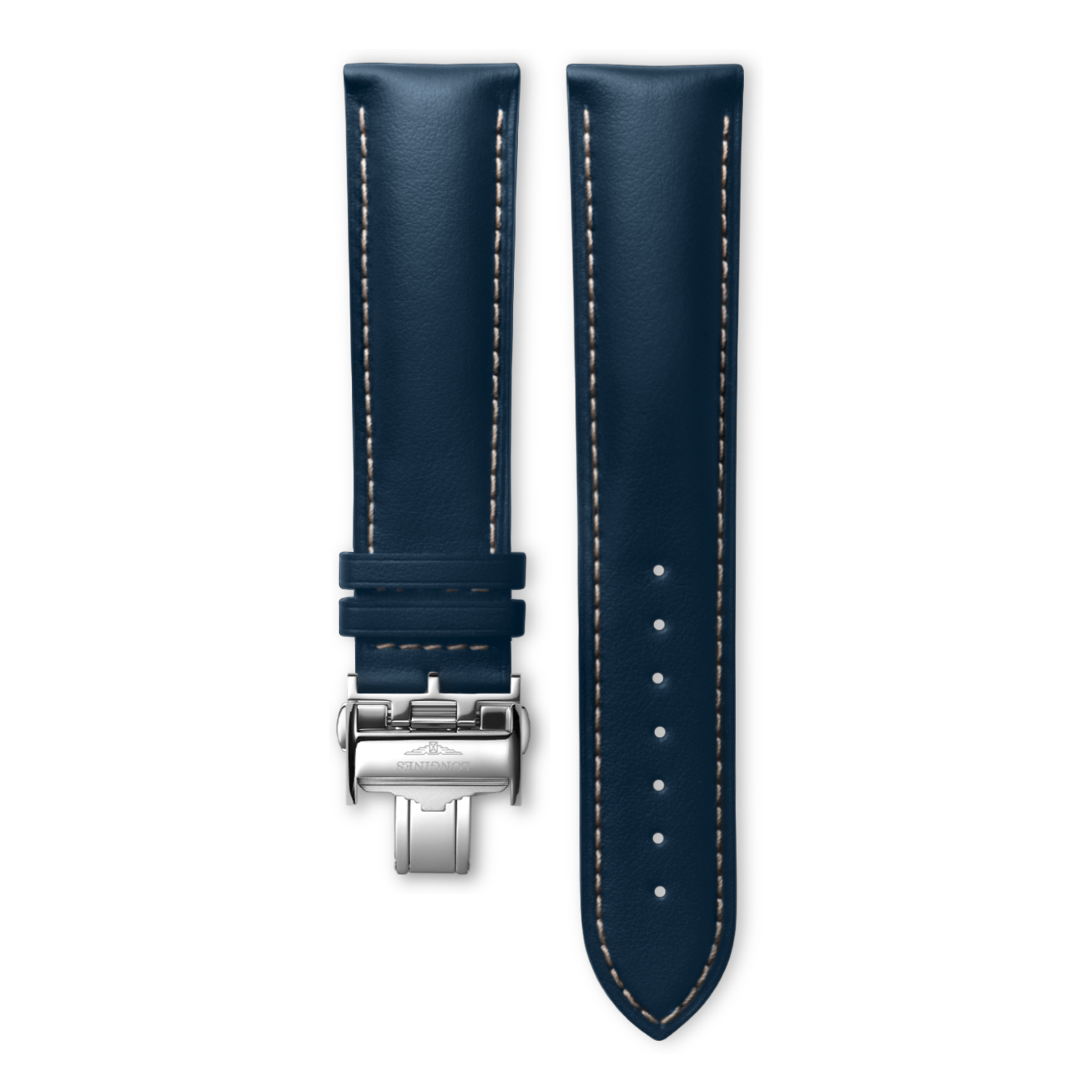 Longines Semi matt blue calf leather strap Strap - L682162705 & L639119748