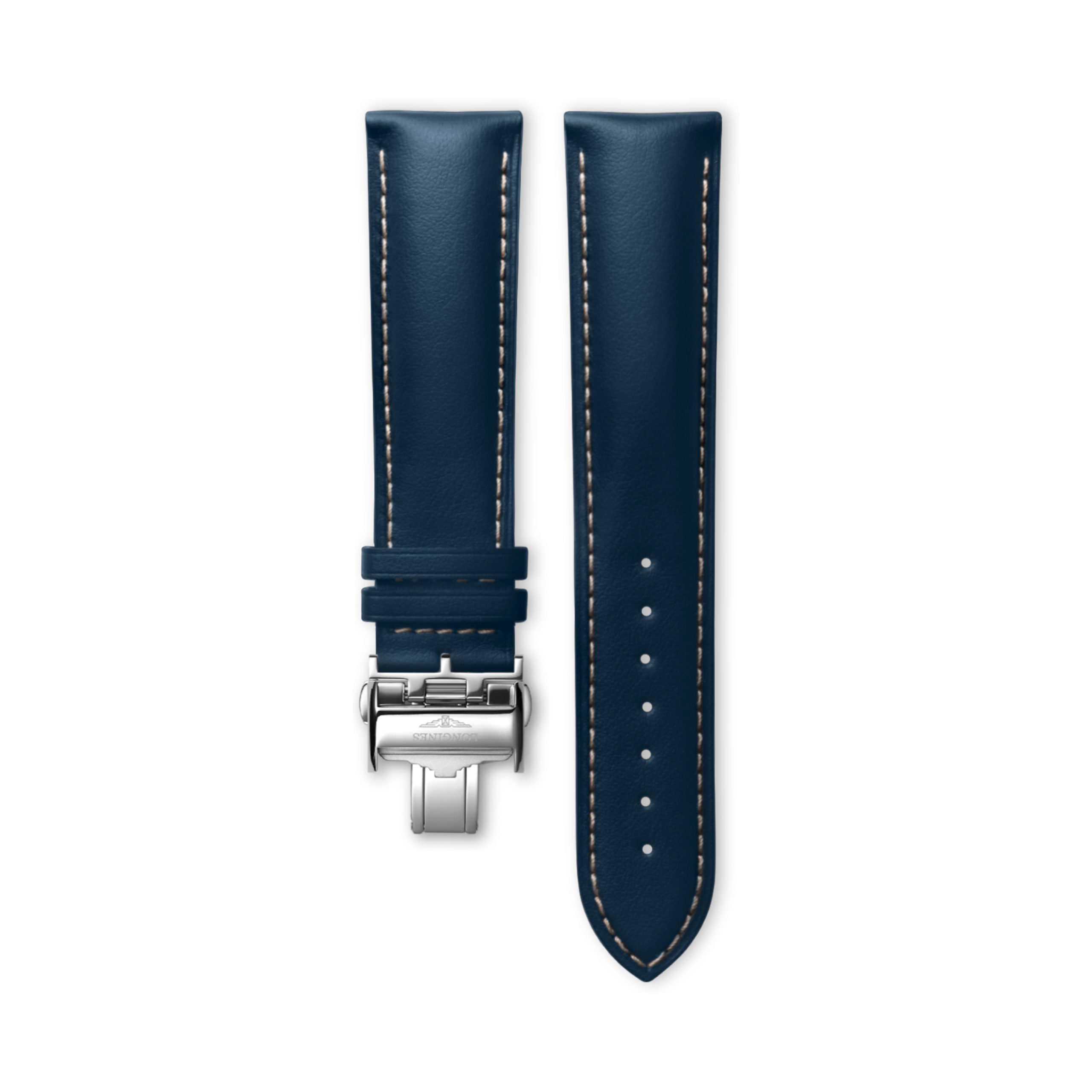 Longines Semi matt blue calf leather strap - L682162705 & L639119748