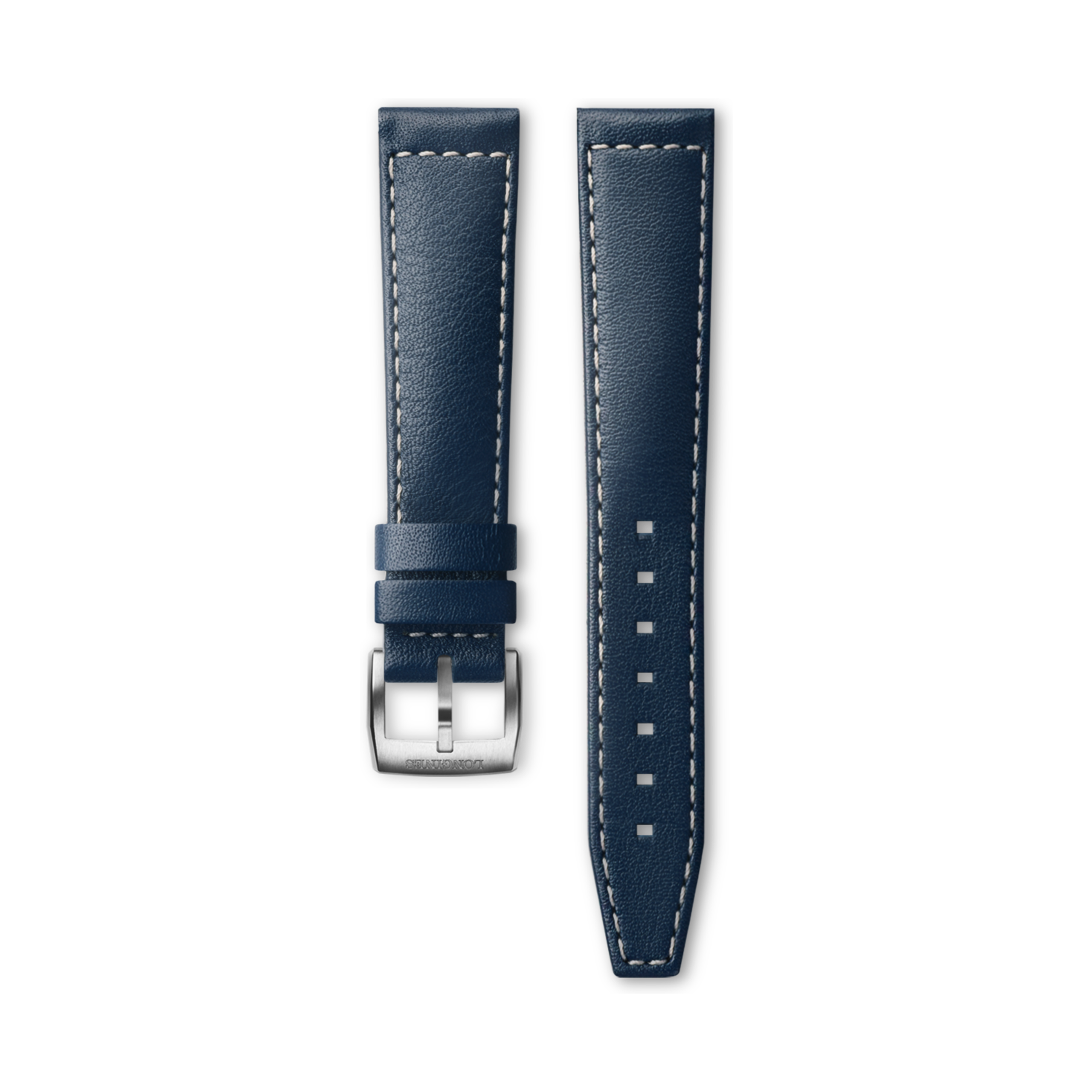 Longines Semi matt blue calf leather strap - L682166427 & L649166428