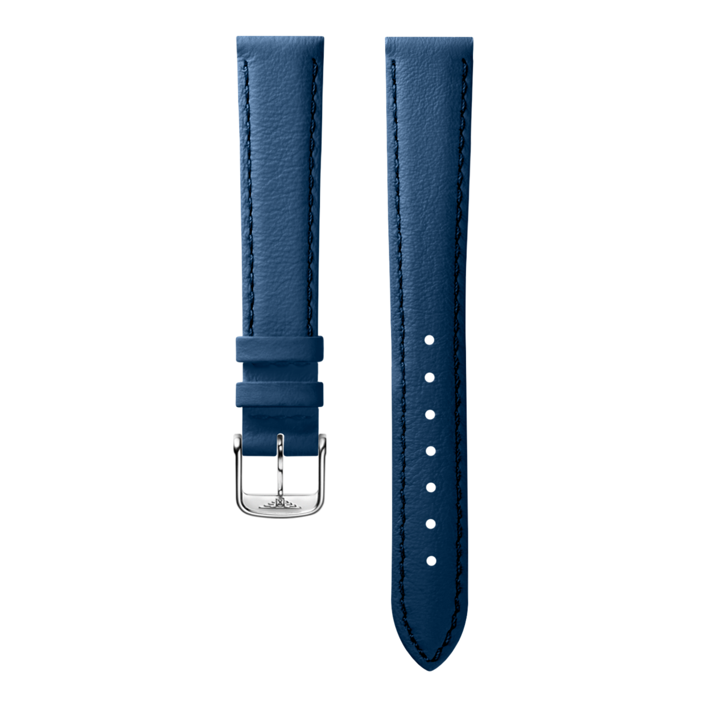 Semi matt blue calf leather strap