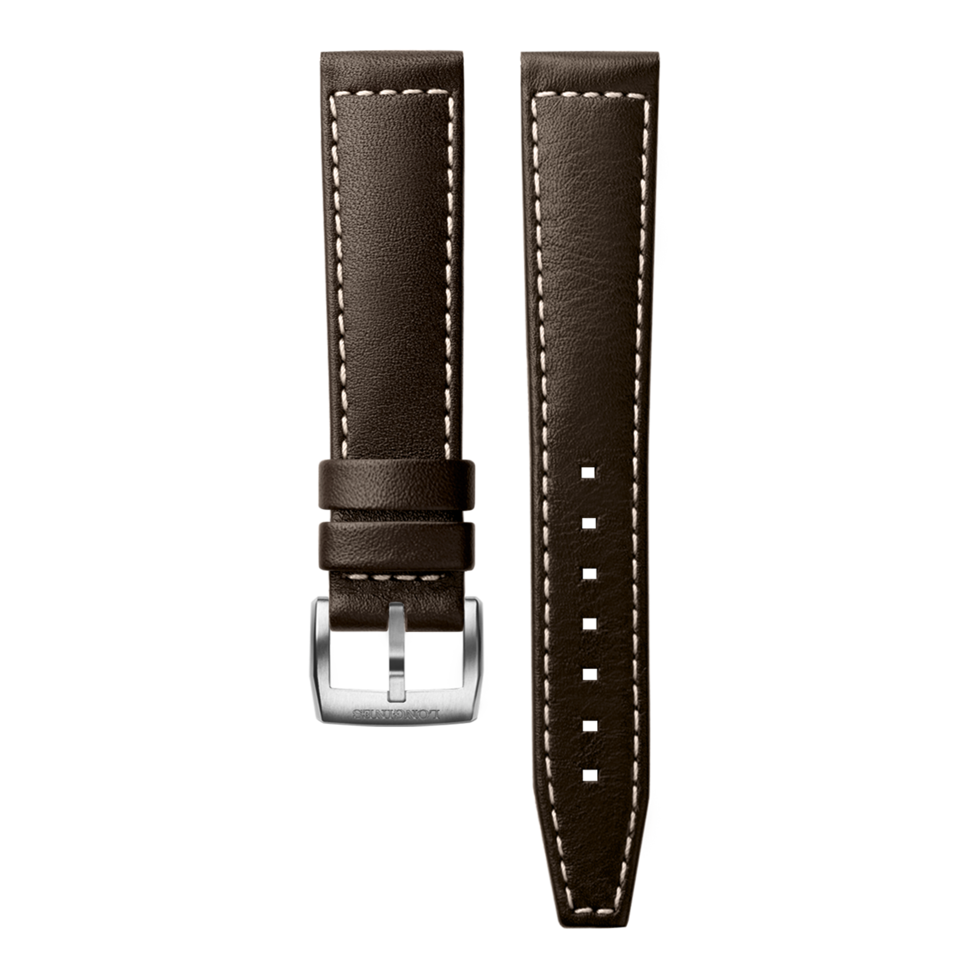 セミマットブラウン カーフレザー ストラップ CL682166426, 19cm