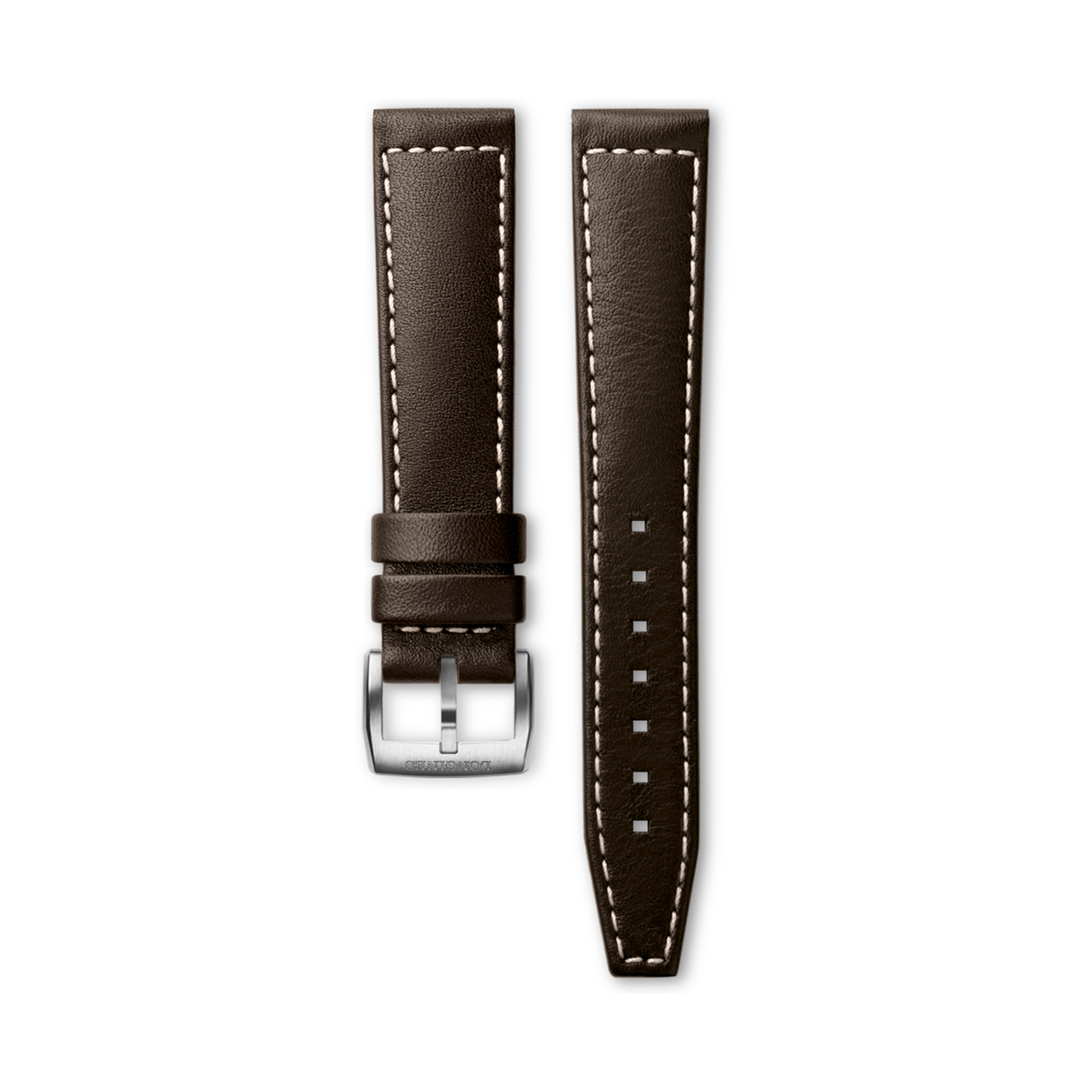 Longines Halbmattes braunes Kalbslederarmband Strap - CL682166426