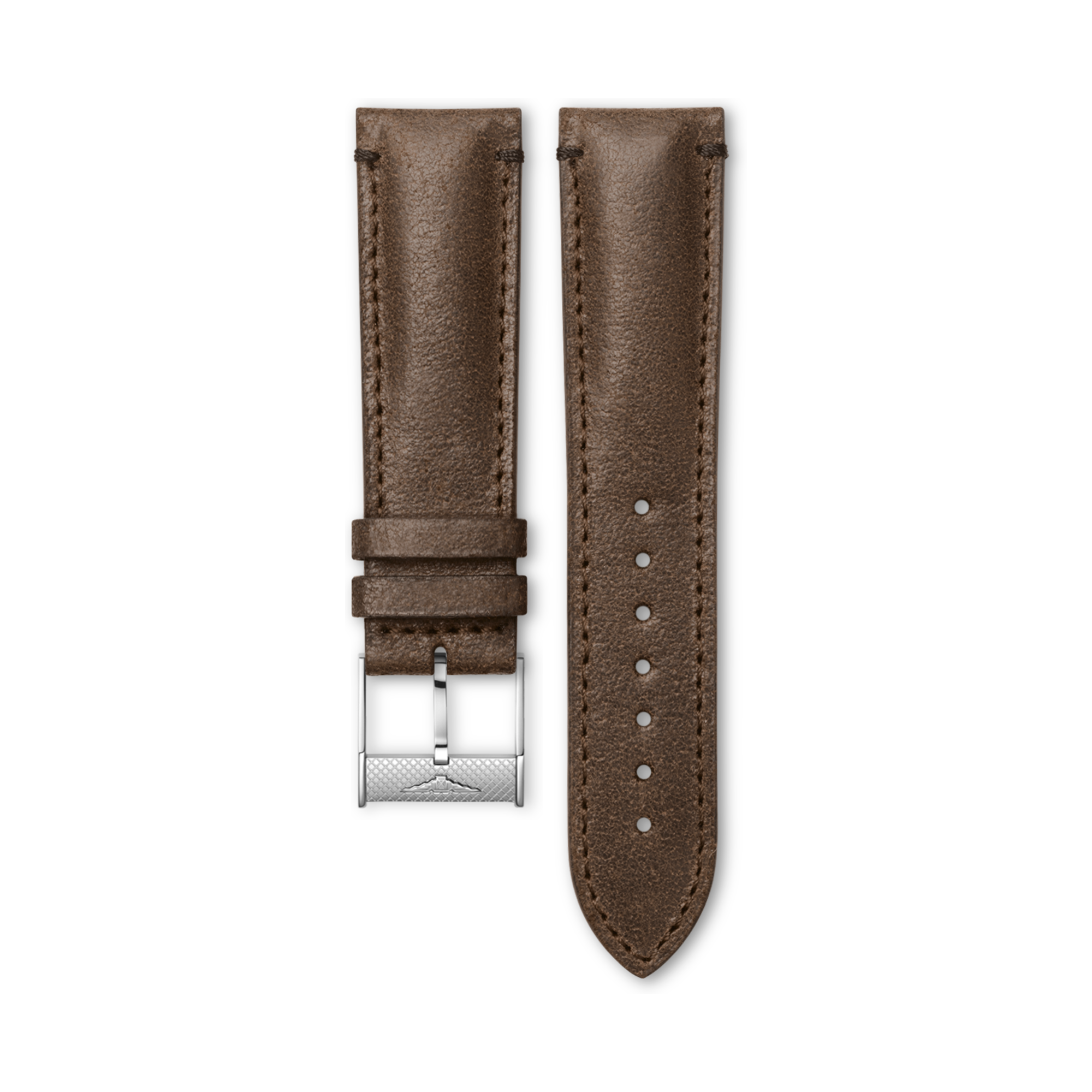 Semi matt brown calf leather strap