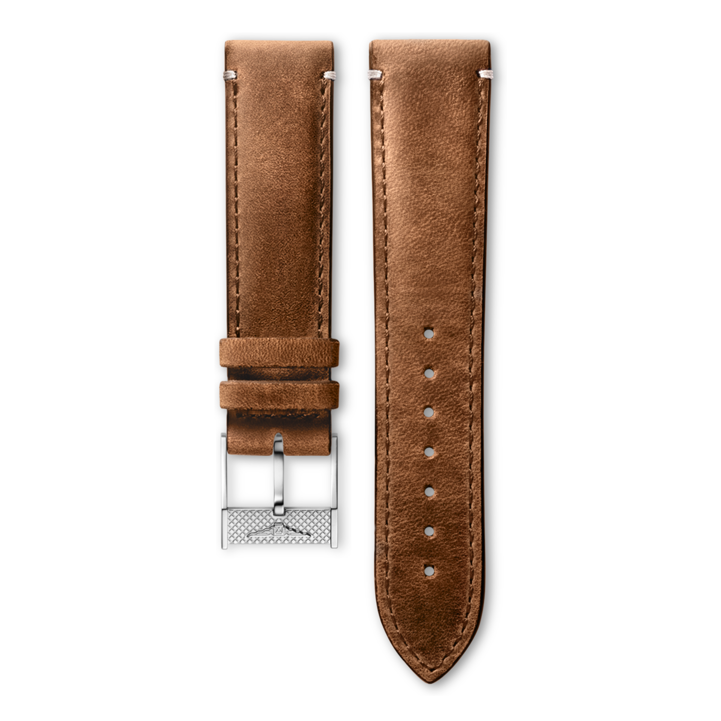 Semi matt brown calf leather strap