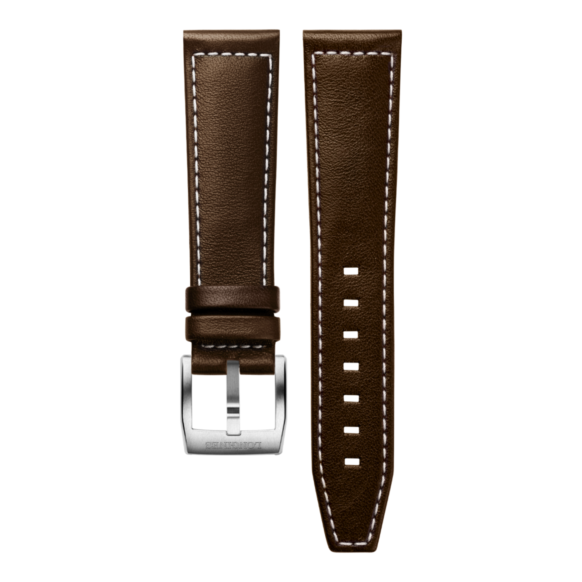 Semi Matt Dark Brown Calf Leather Strap CL682159899 | Longines