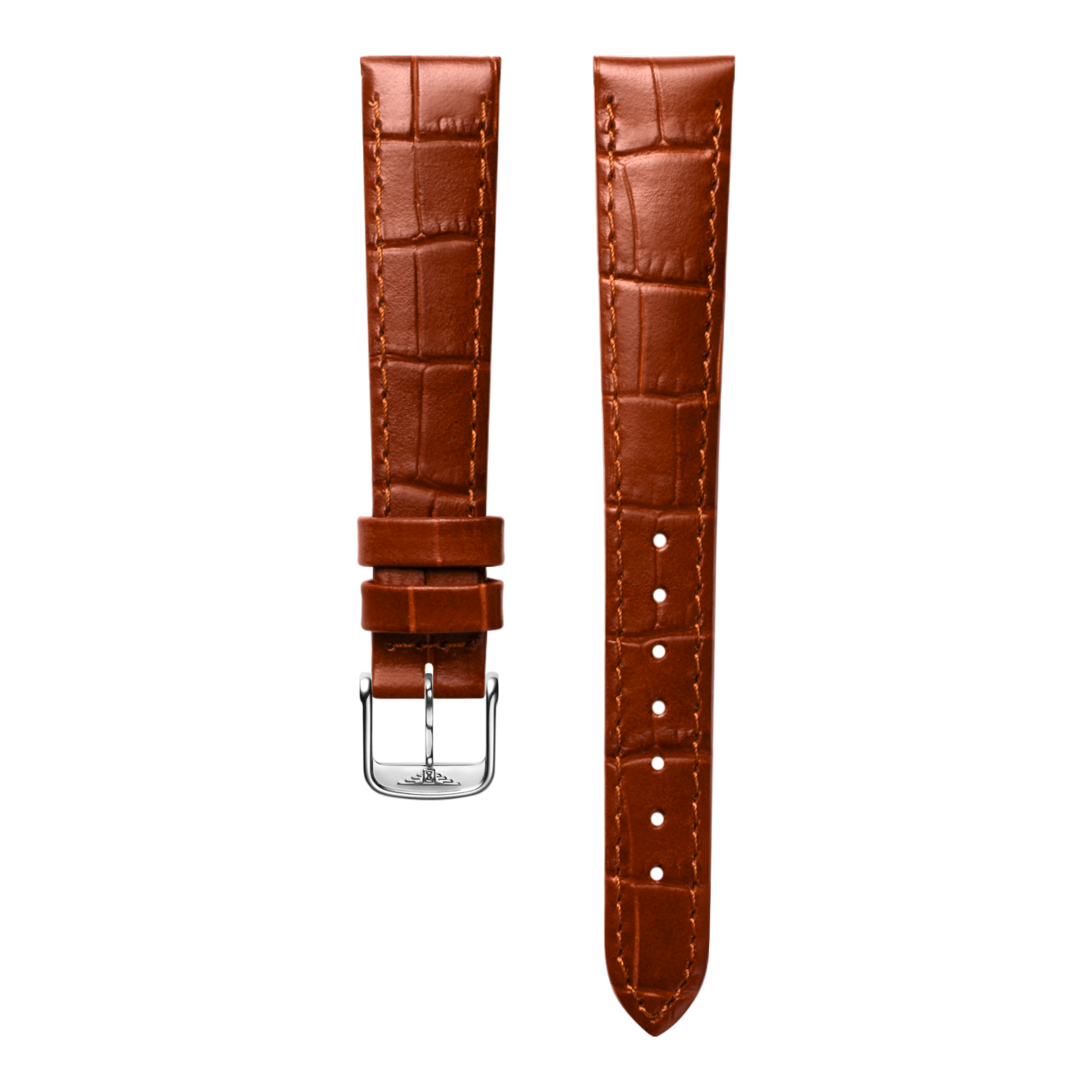 Semi matt gold calf leather strap