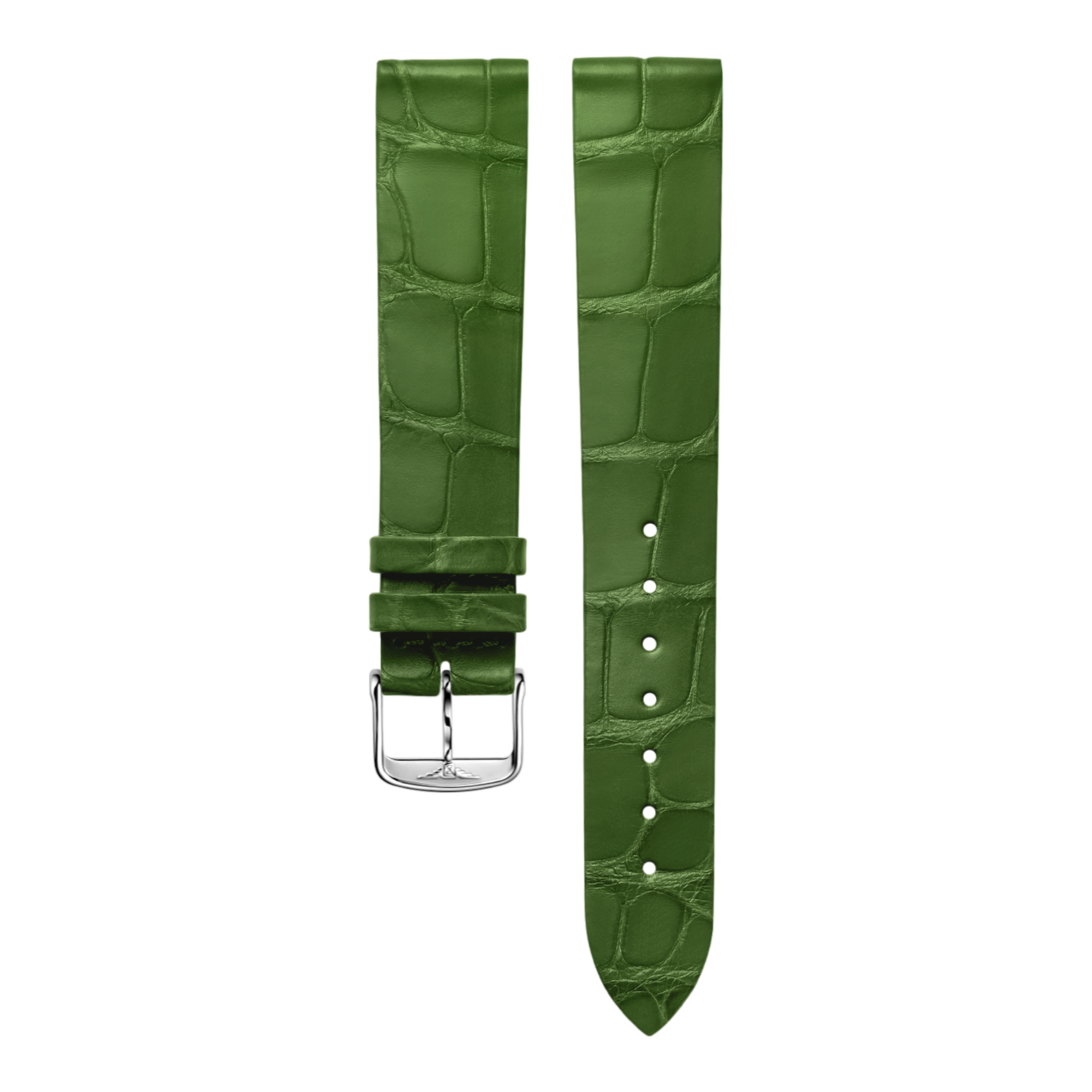 Halbmattes grünes Alligatorlederarmband