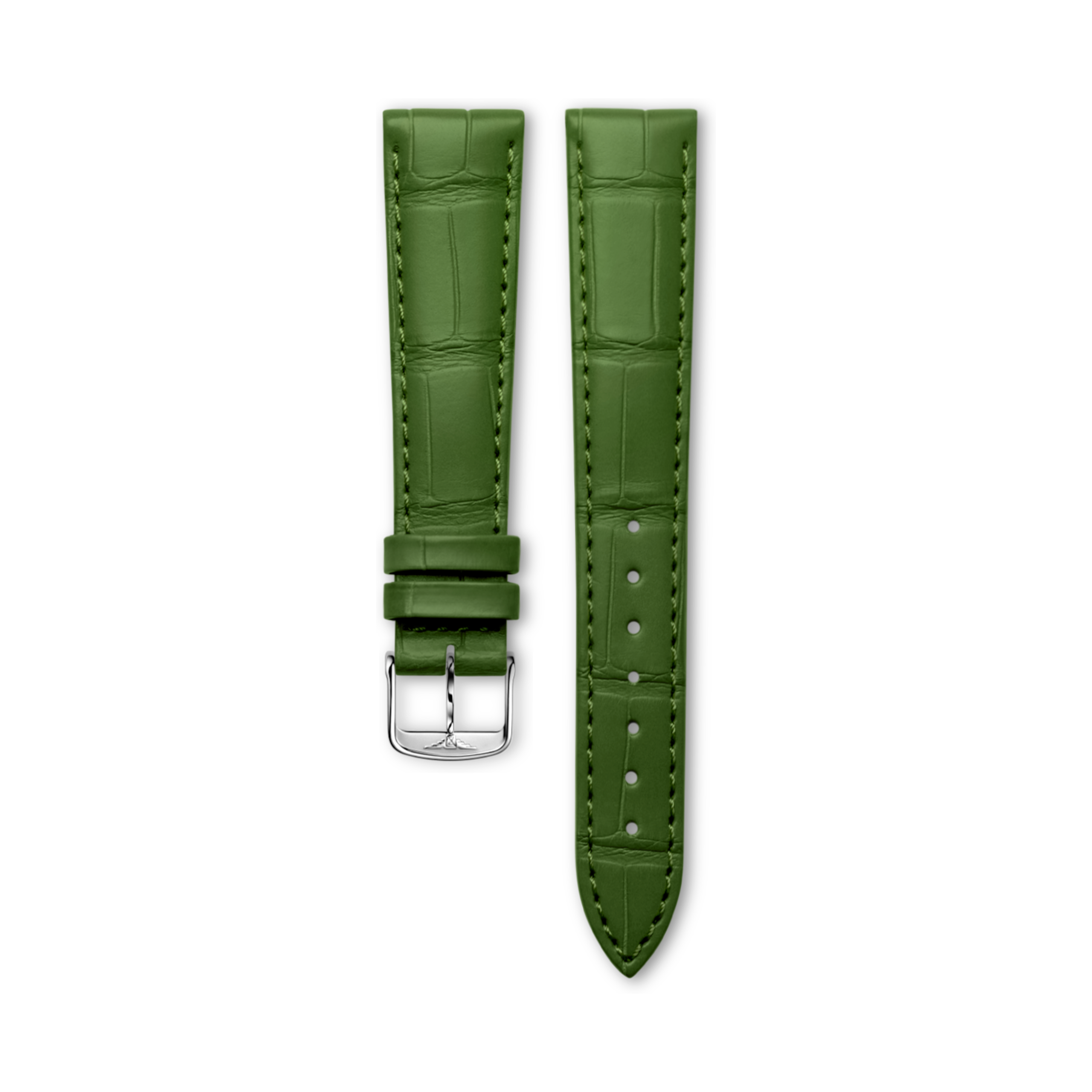 Longines Semi matt green alligator strap - 17.00 - Skóra - L682167319 - Strap with buckle