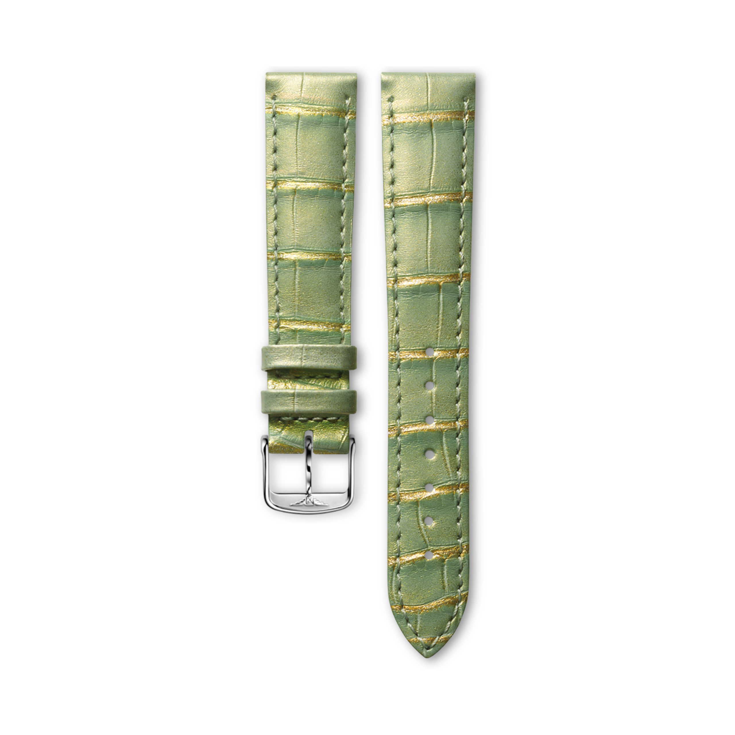 Longines Semi matt green alligator strap - 16.00 - Skóra - L682170880 - Strap with buckle
