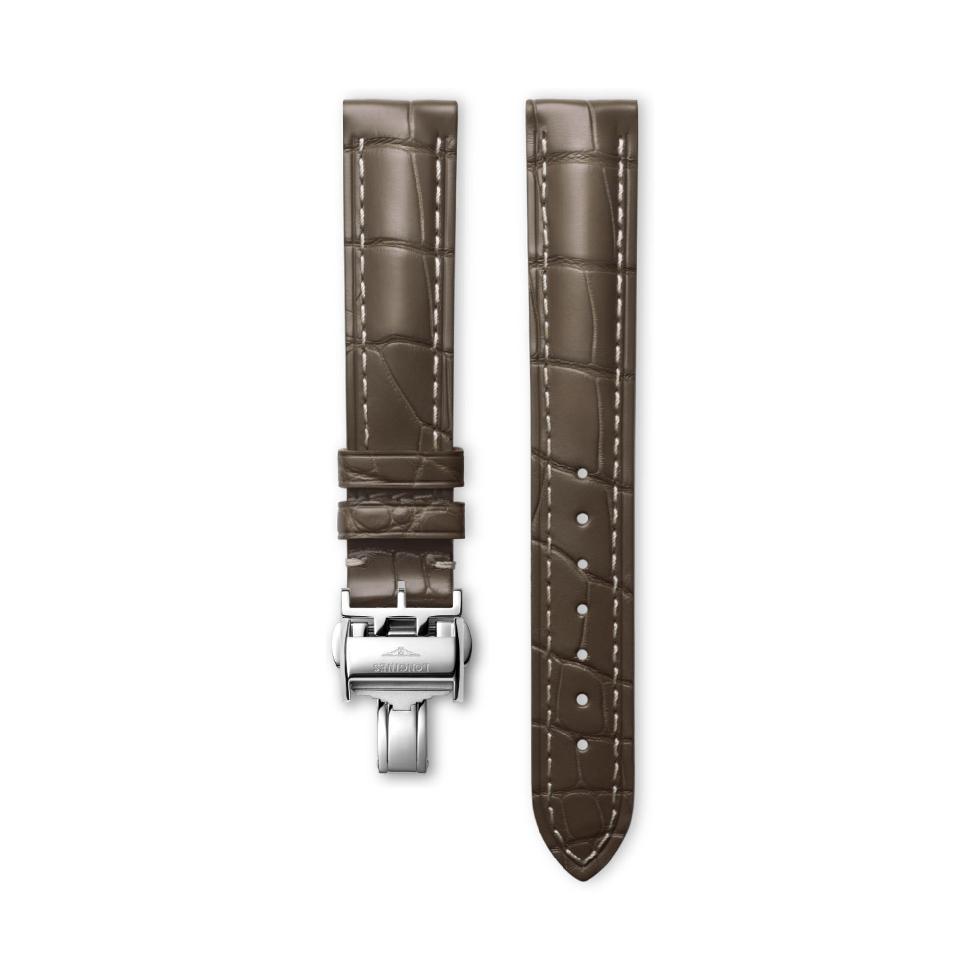 Semi Matt Grey Alligator Strap CL682150738, 15mm, LONGINES MASTER
