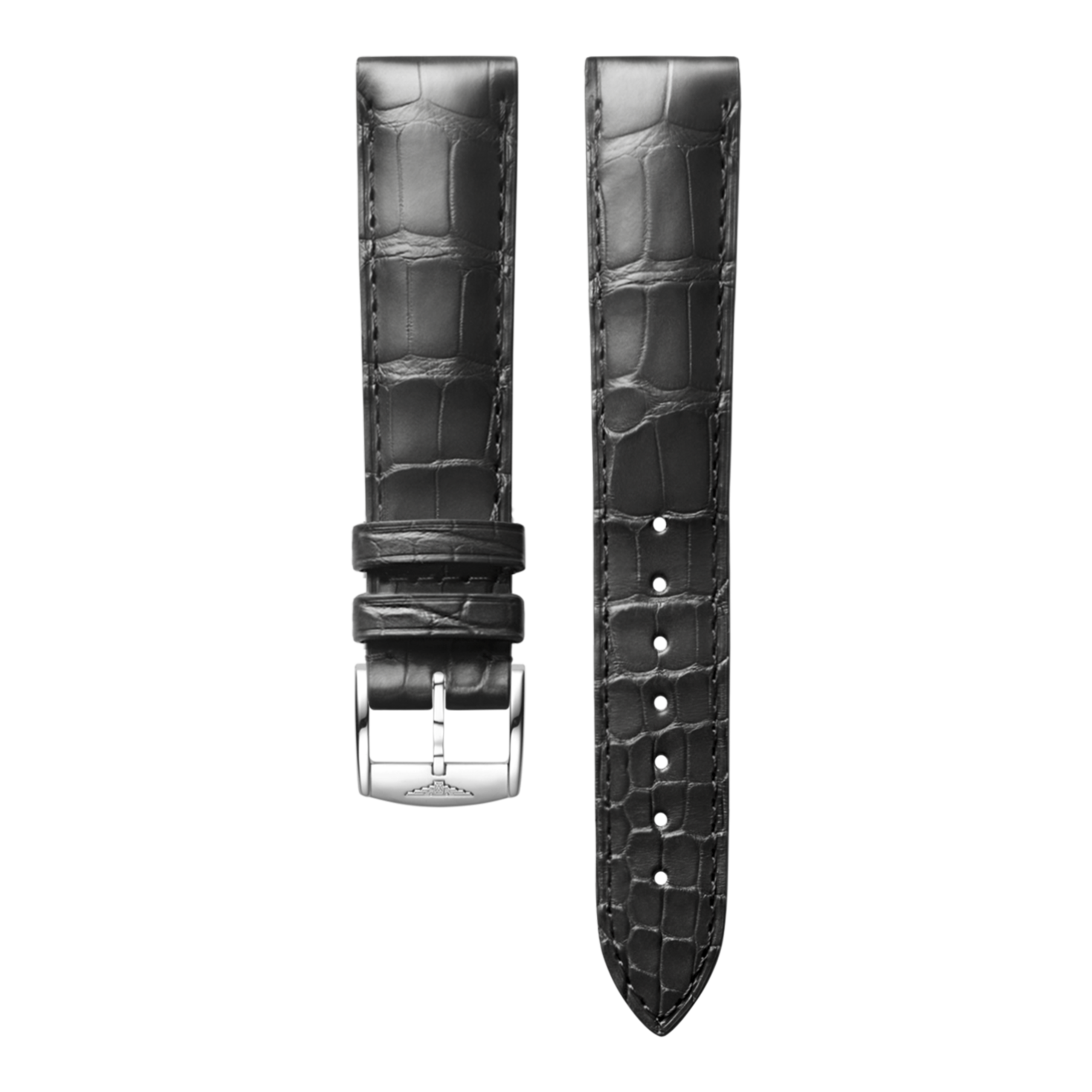 Halbmattes graues Alligatorlederarmband
