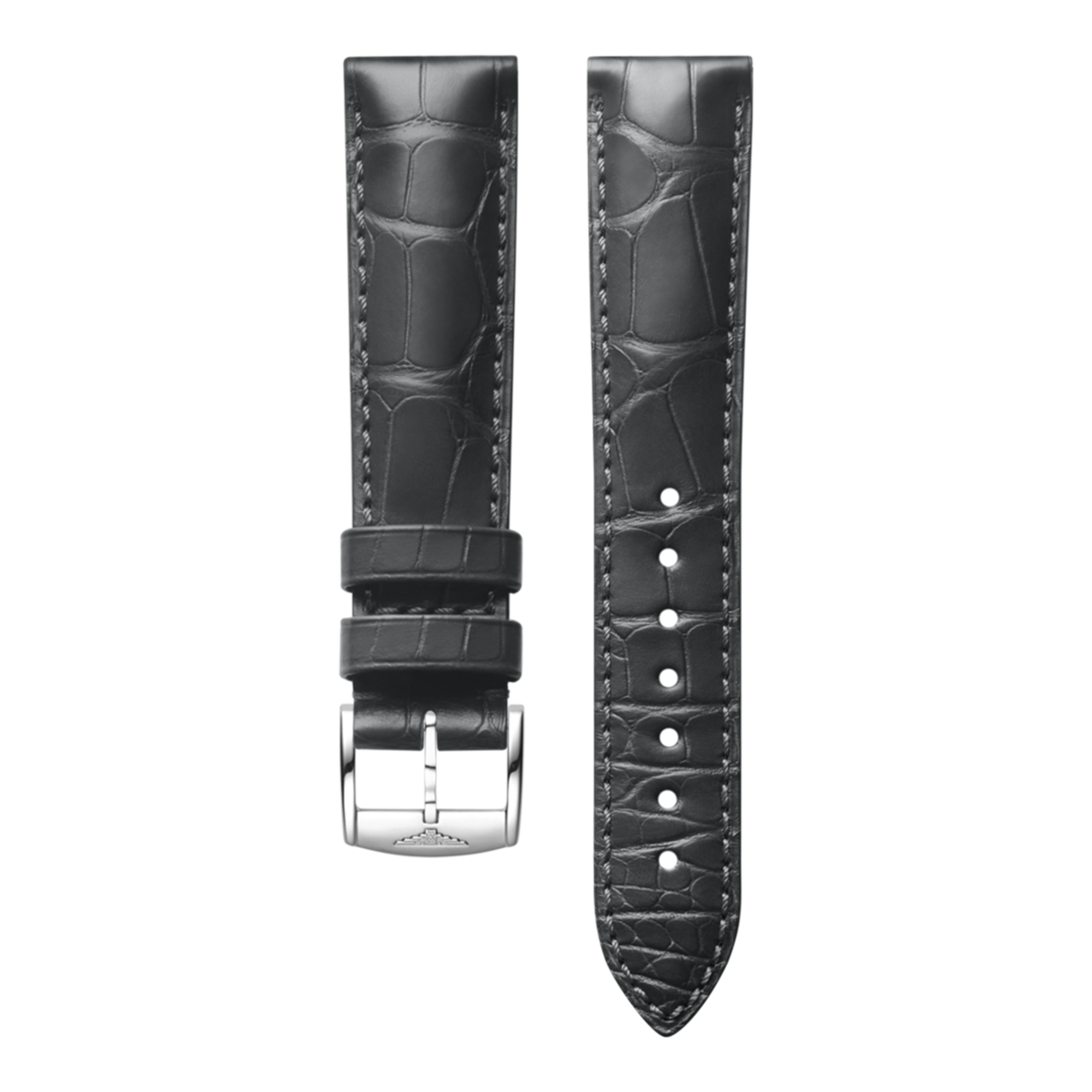 Halbmattes graues Alligatorlederarmband