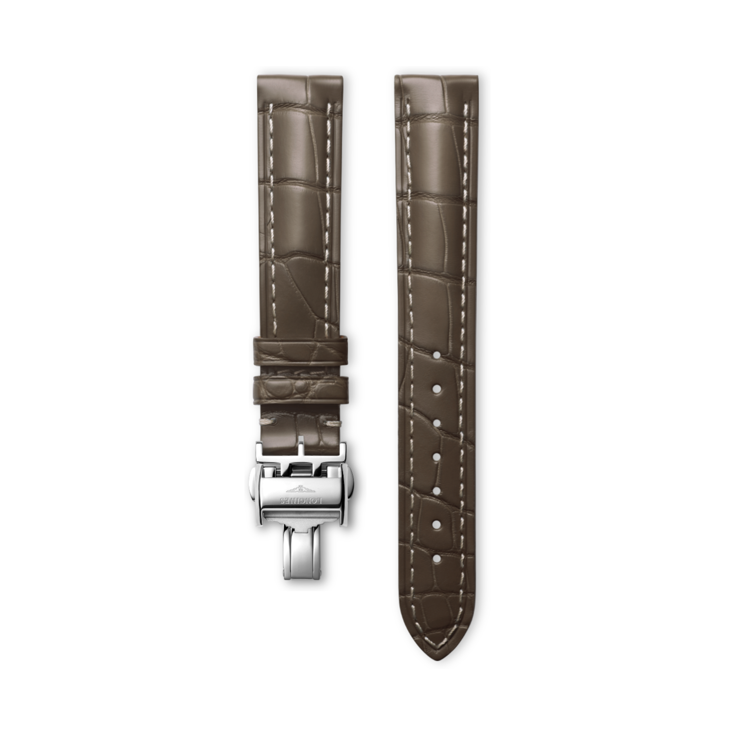 Longines Semi matt grey alligator strap - L682150738 & L639120585