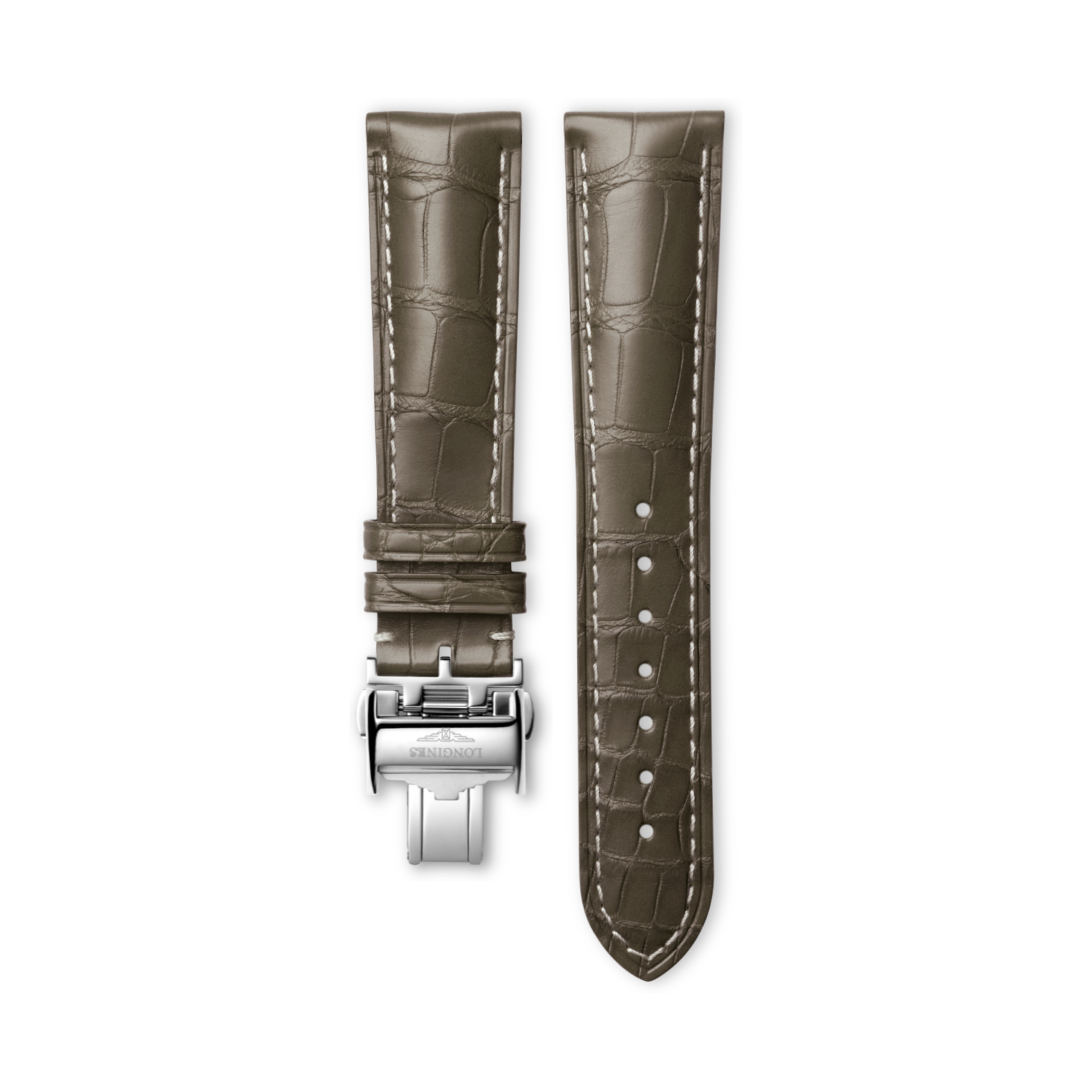 Longines Semi matt grey alligator strap - L682150739 & L639119706