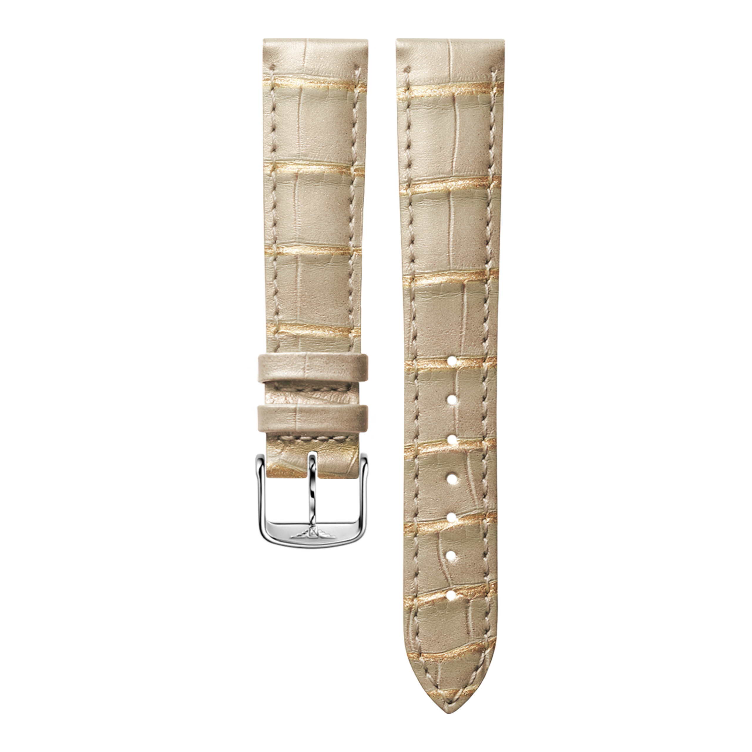 小物 Lila Semi Matt Ivory Alligator Strap Cl682170758, 16cm, Longines