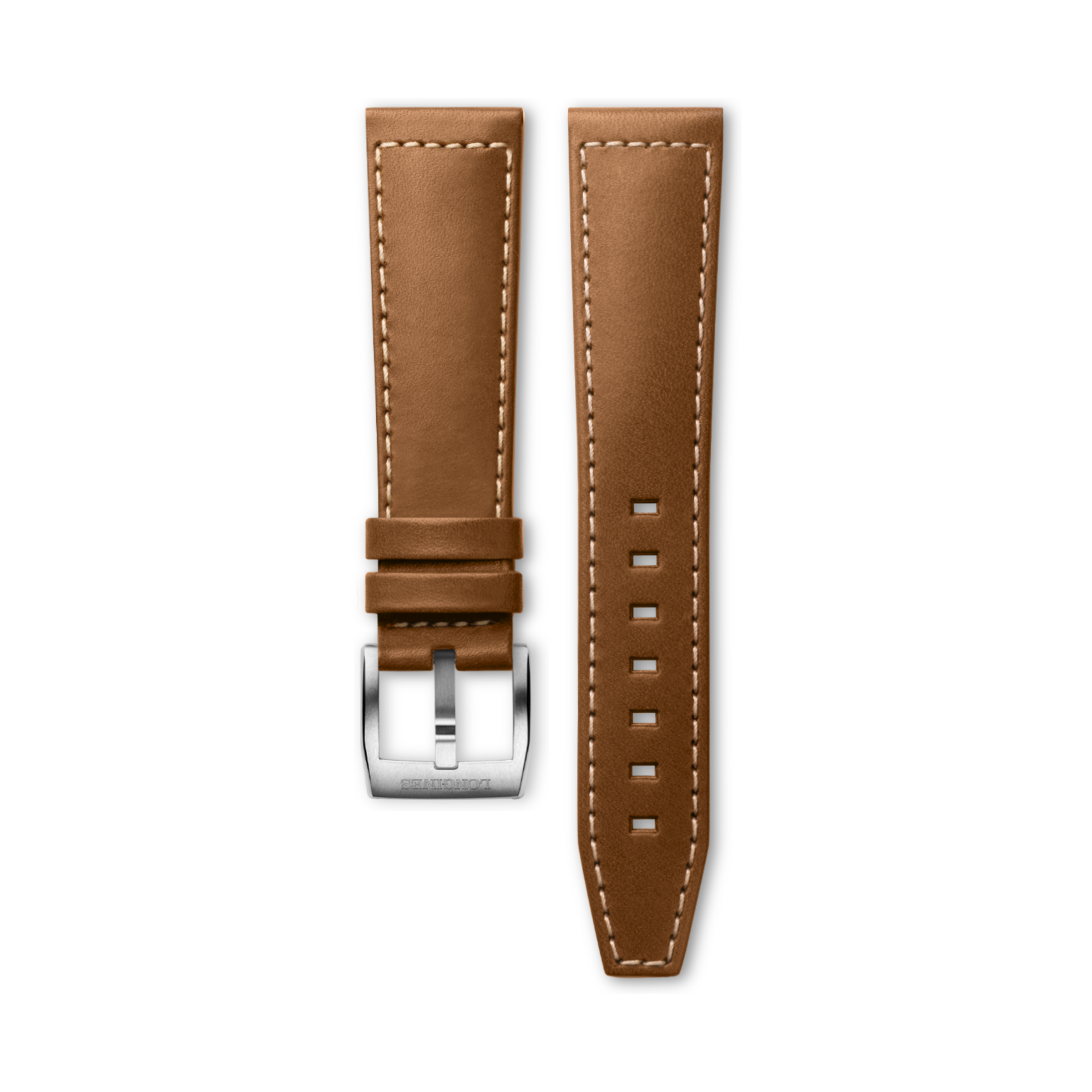 Longines Semi matt light brown calf leather strap Strap - L682159900 & L649159682