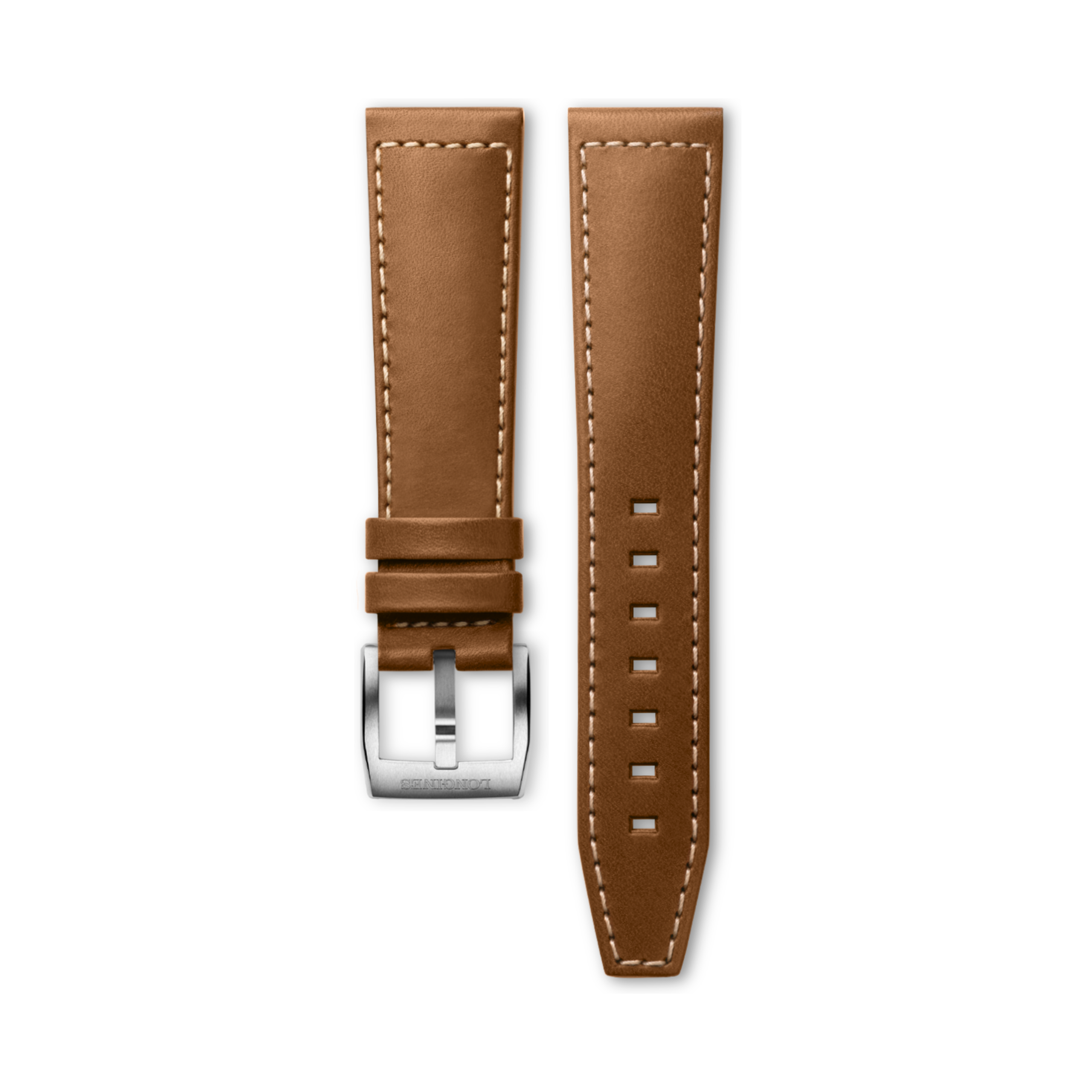 Longines Semi matt light brown calf leather strap - L682159900 & L649159682