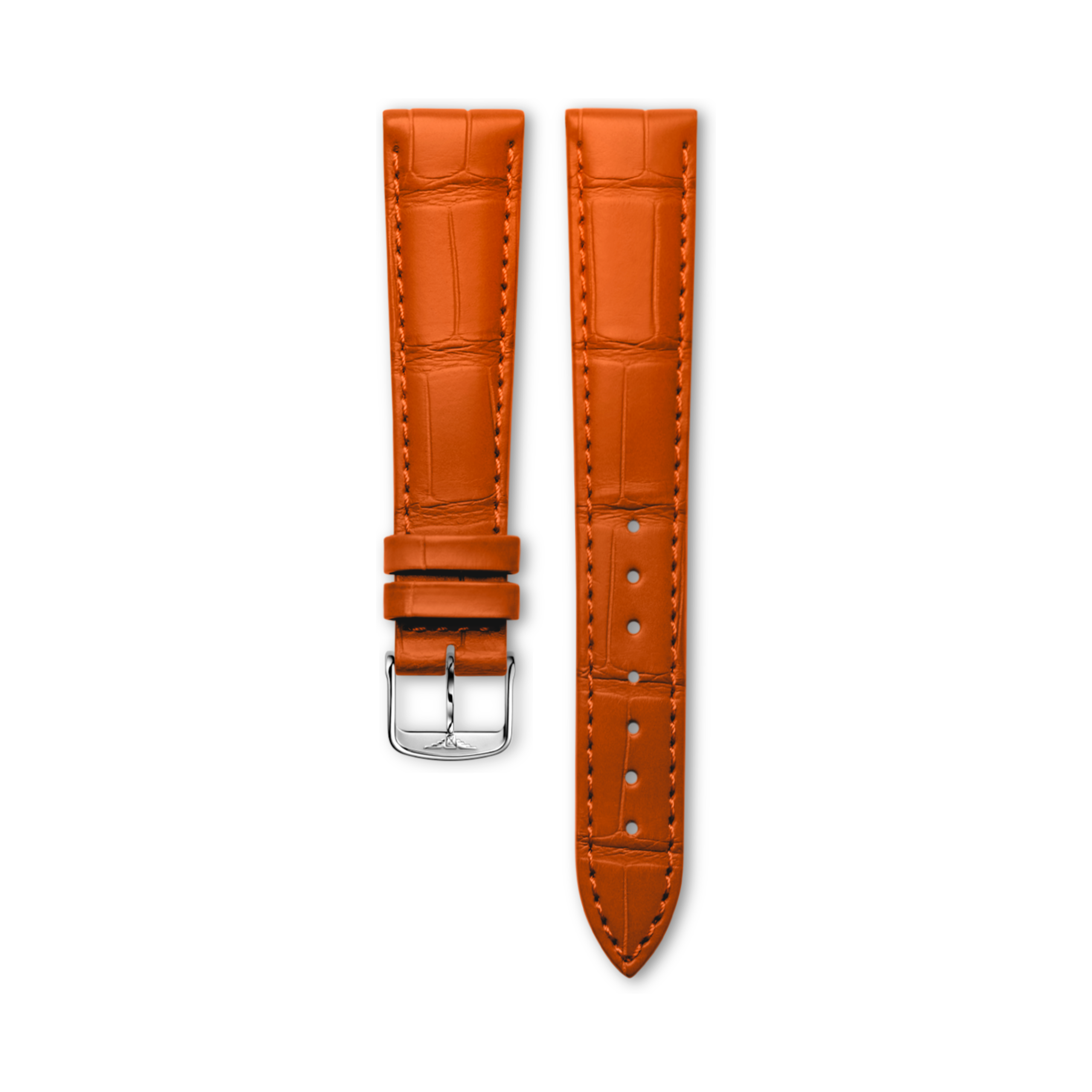 Longines Semi matt orange alligator strap - CL682167022