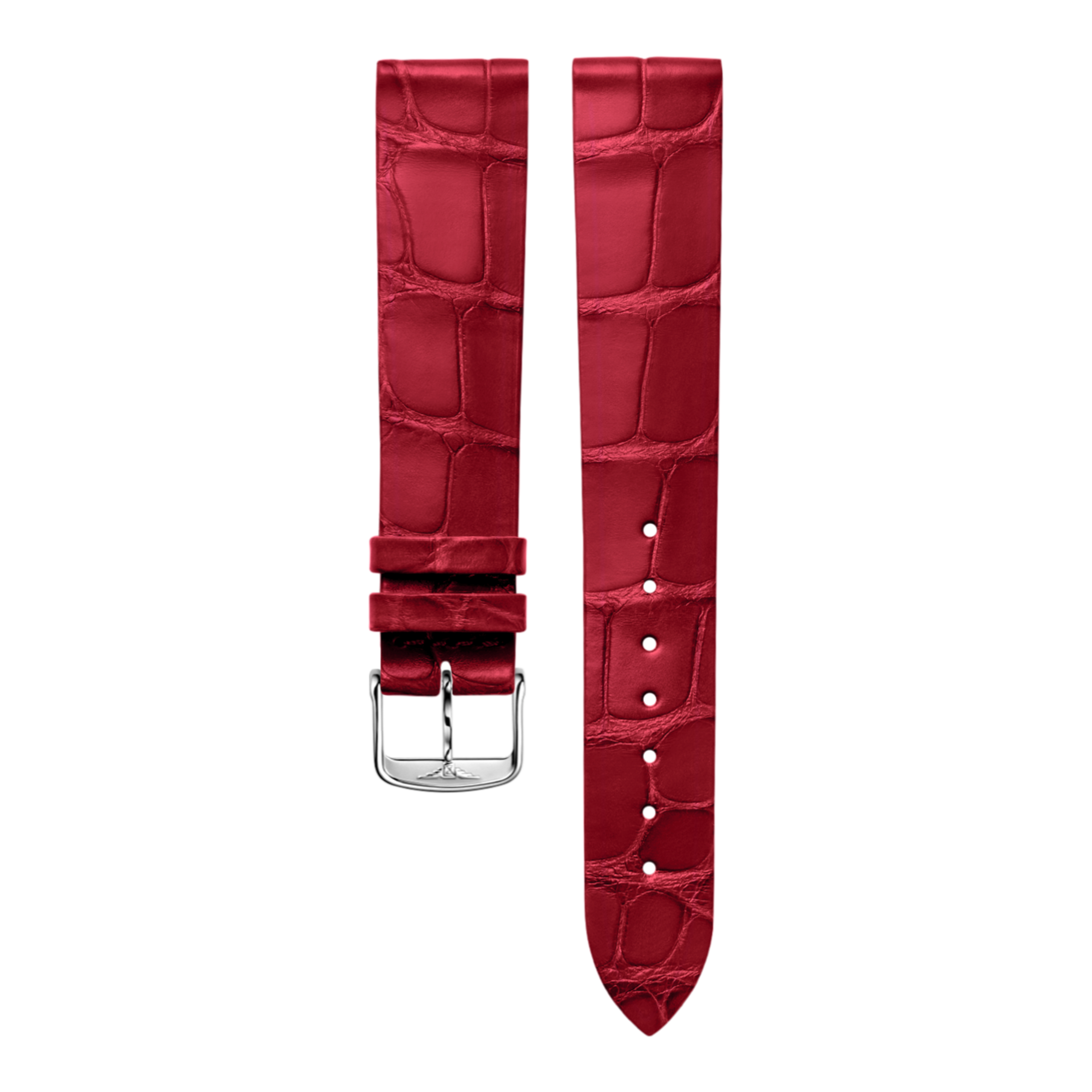 Semi matt red alligator strap