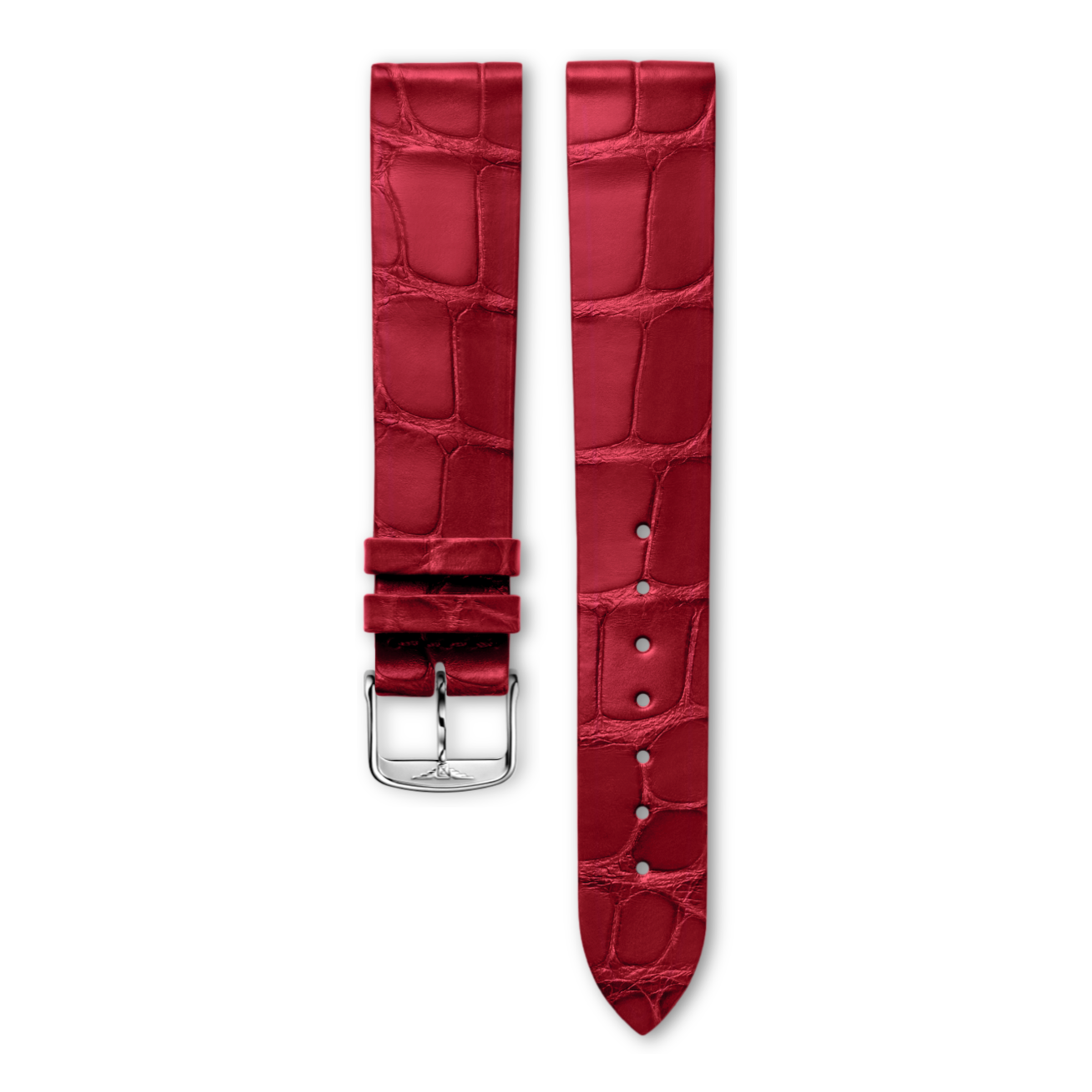 Semi matt red alligator strap