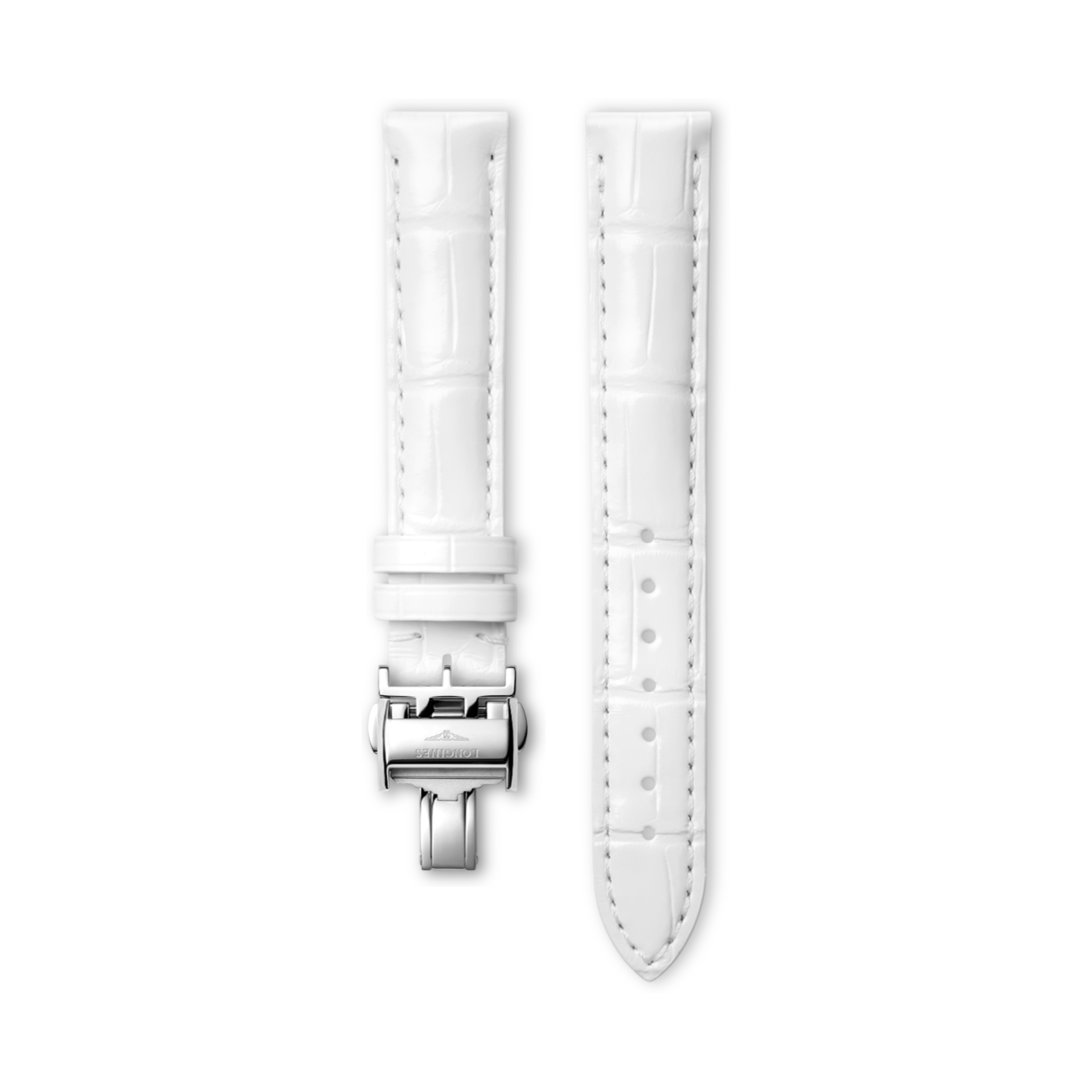 Longines Semi matt white alligator strap - L682137164 & L639120585