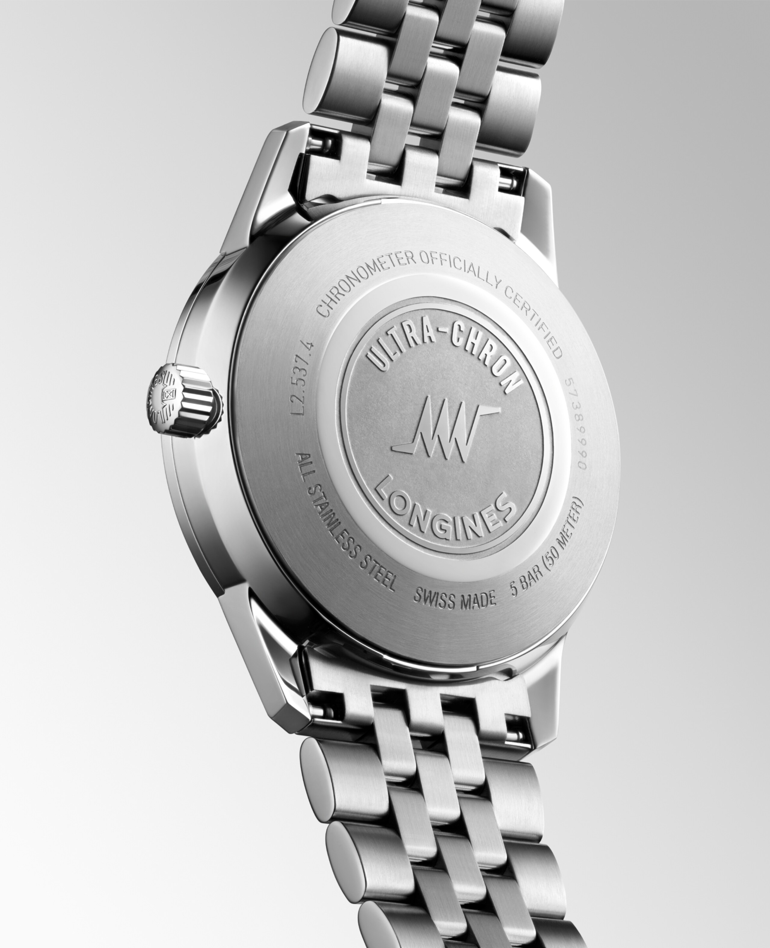 Longines ULTRA CHRON CLASSIC automatic stainless steel Watch - L2.537.4.72.6