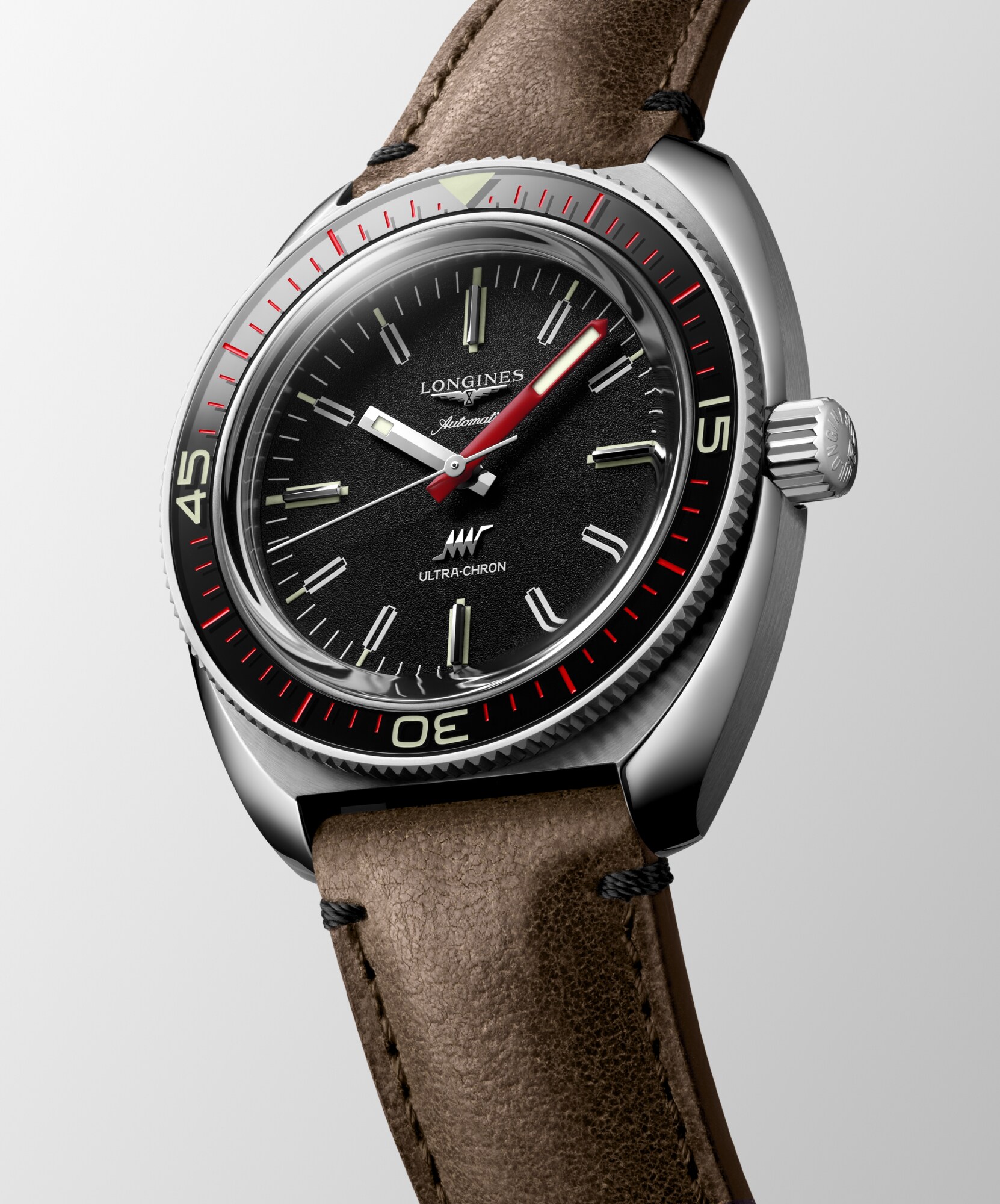 ロンジン　フラッグシップ　自動巻き　ウルトラクロン ULTRA‑CHRON Automatic watch 43mm, Black L28364522 | Longines US