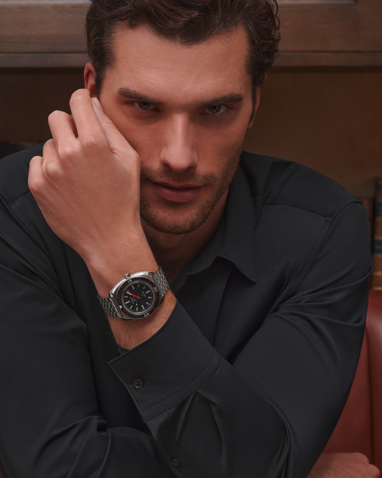 LONGINES ULTRA-CHRON automatic メンズ 腕時計 ULTRA‑CHRON Automatic, Stainless Steel And Sapphire, Black Dial