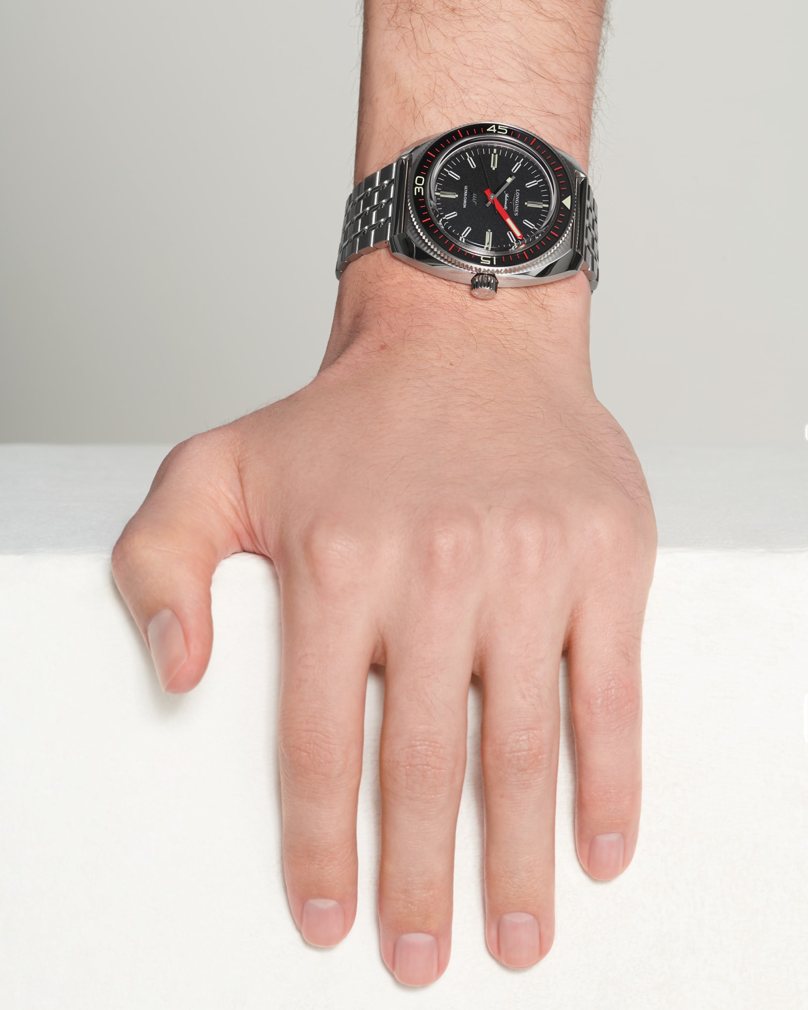 ULTRA‑CHRON Automatic, Stainless Steel And Sapphire, Black Dial