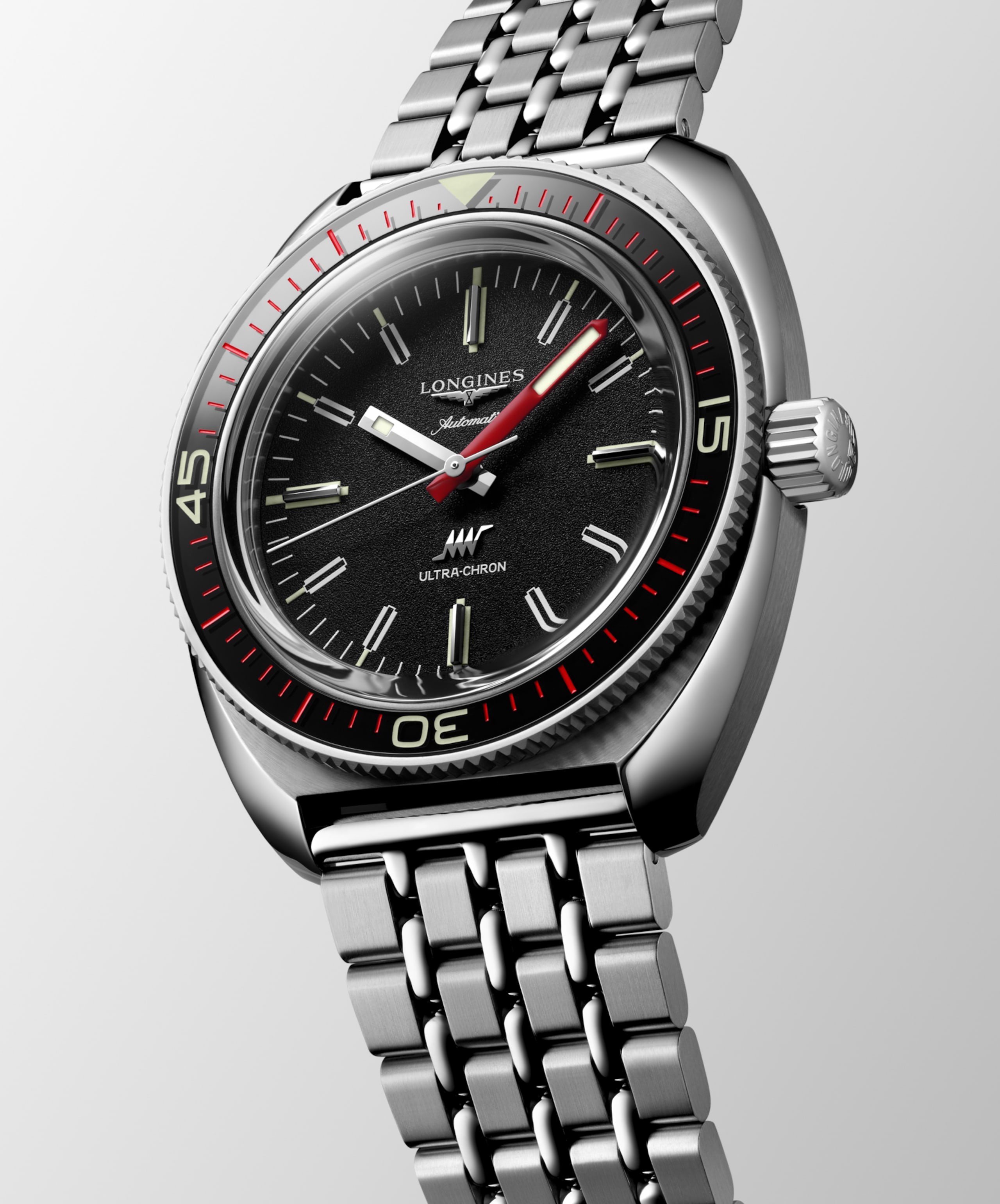 Longines ULTRA‑CHRON automático acero inoxidable y zafiro Watch - L2.836.4.52.6