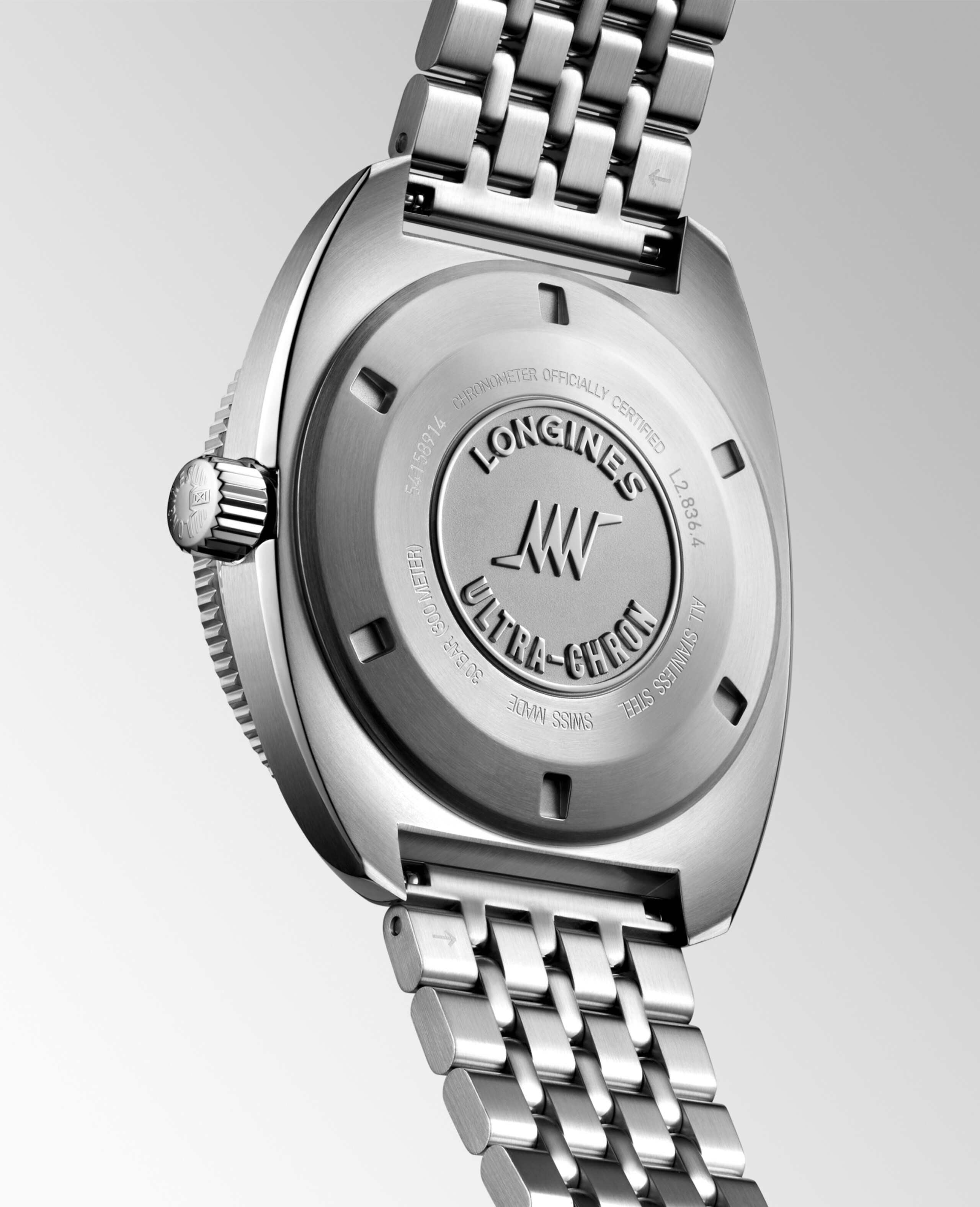 Longines ULTRA‑CHRON Automatic Stainless steel and sapphire Watch - L2.836.4.52.9