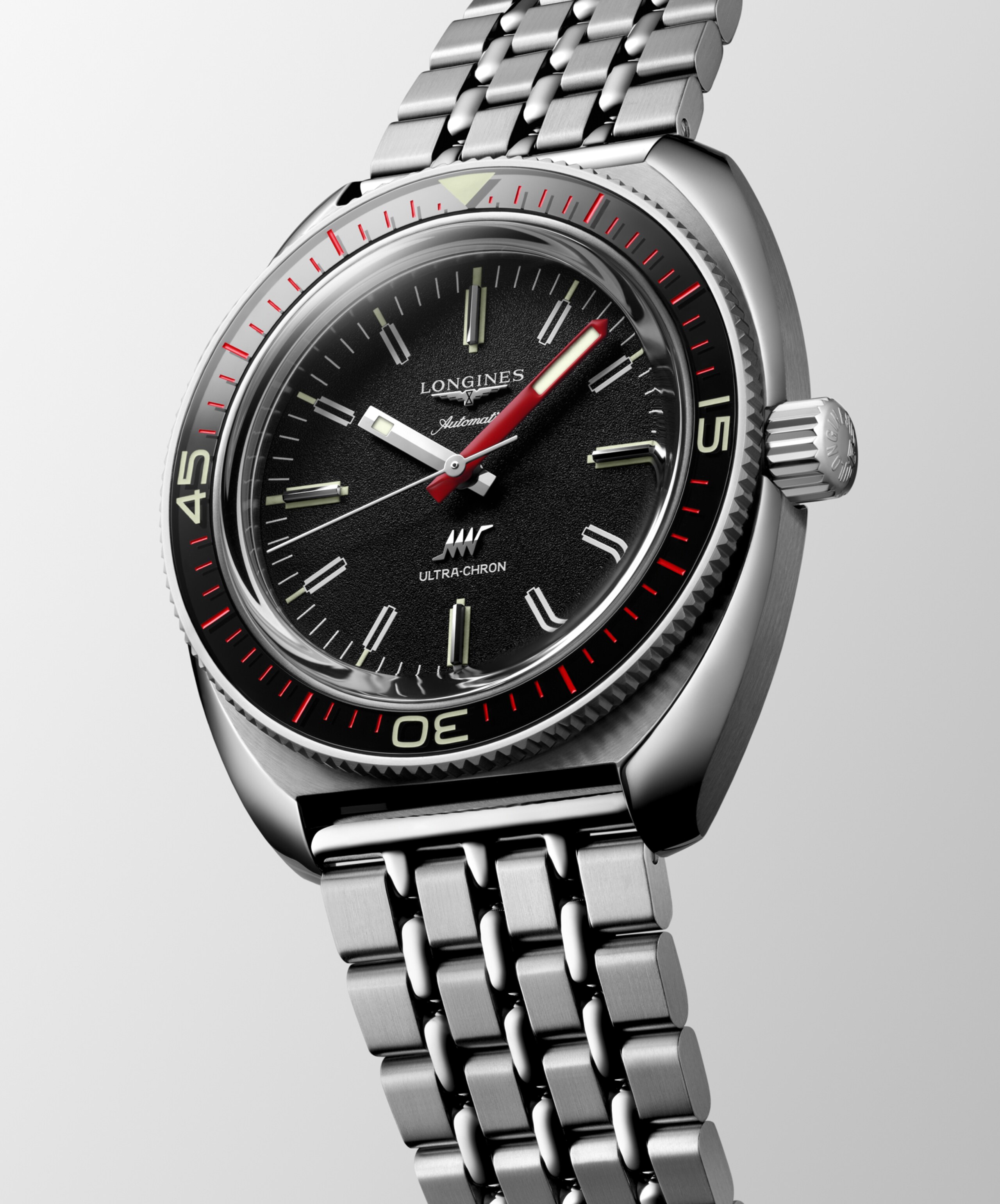 Longines ULTRA‑CHRON Automatic Stainless steel and sapphire Watch - L2.836.4.52.9