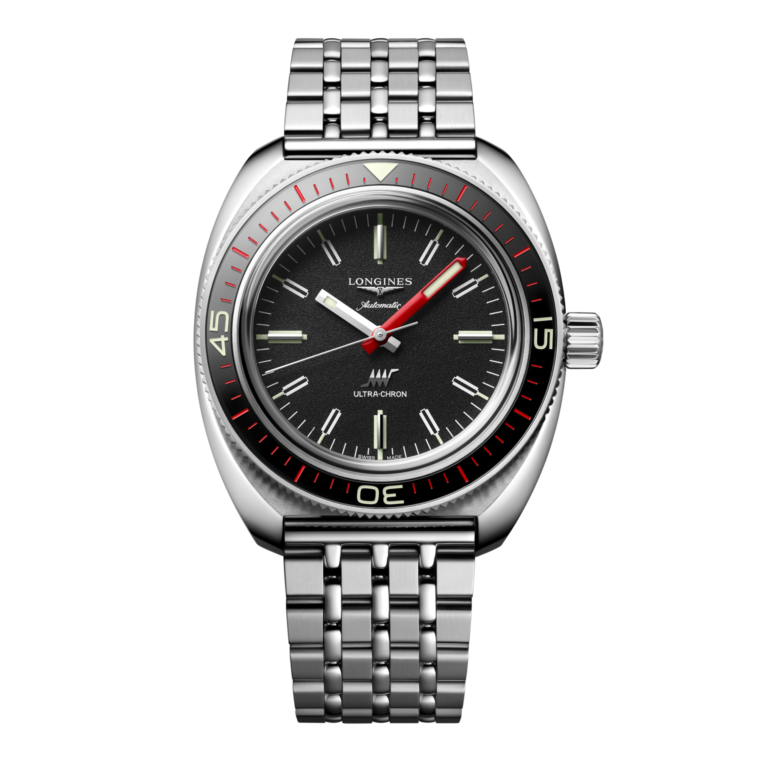 Longines ULTRA‑CHRON Automatic Stainless steel and sapphire Watch - L2.836.4.52.9