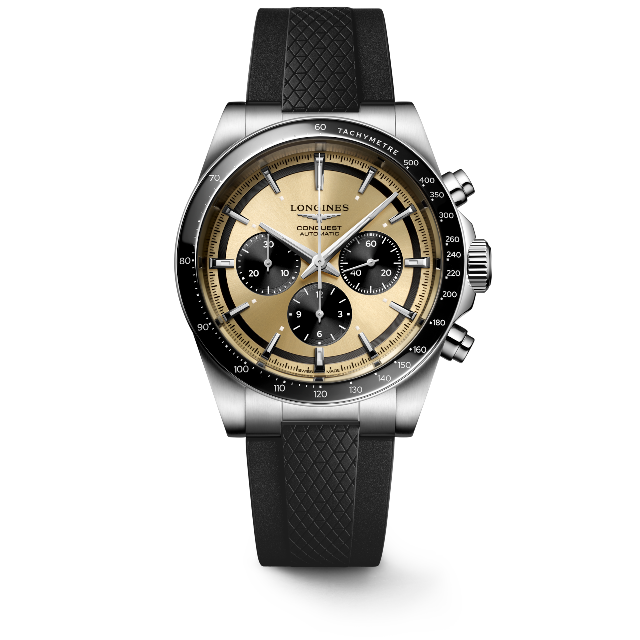 Longines CONQUEST CHRONOGRAPH Automatic Stainless steel and ceramic bezel Watch - L3.835.4.32.9