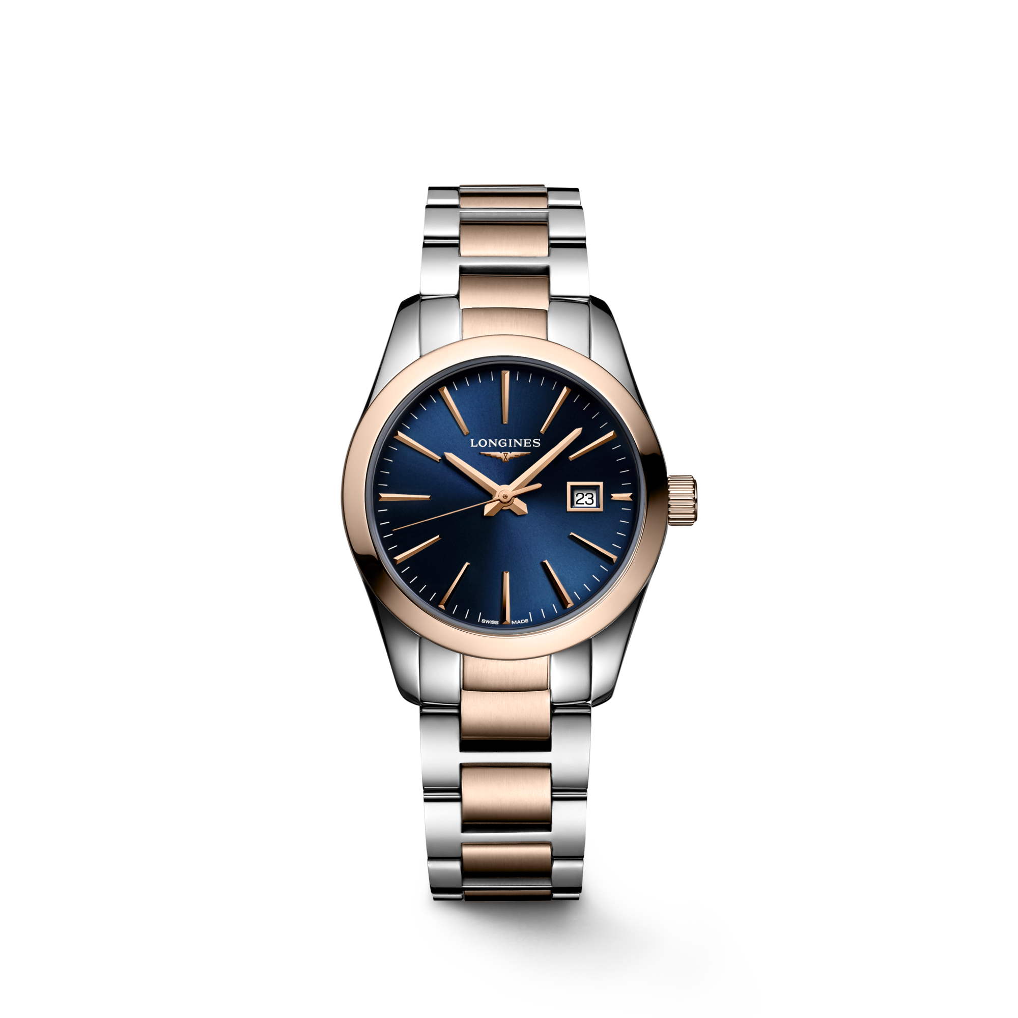 CONQUEST CLASSIC Quartz, Stainless Steel And Red Pvd Coating, Blue