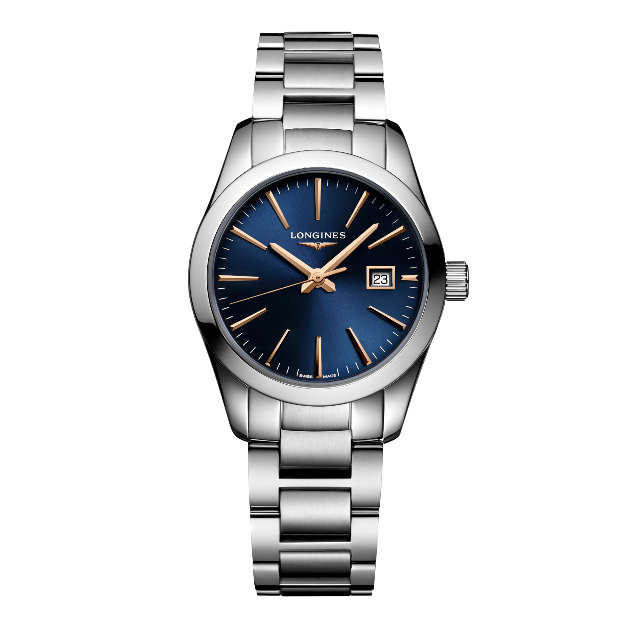未稼働 LONGINES クォーツ 腕時計 【6ee649a5】 コンクエスト クラシック | Ø 29.50 mm, ブルー | L2.286.4.92.6