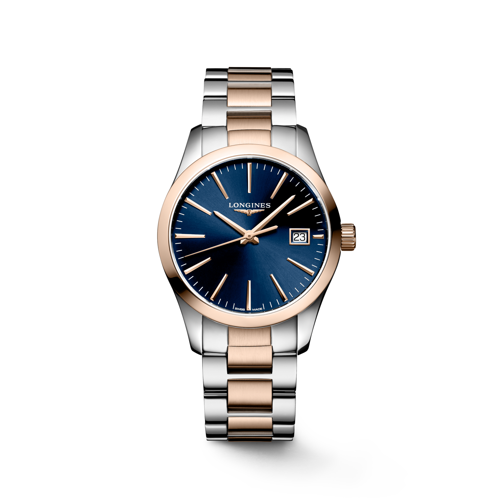 CONQUEST CLASSIC Quartz, Stainless Steel And Red Pvd Coating, Blue